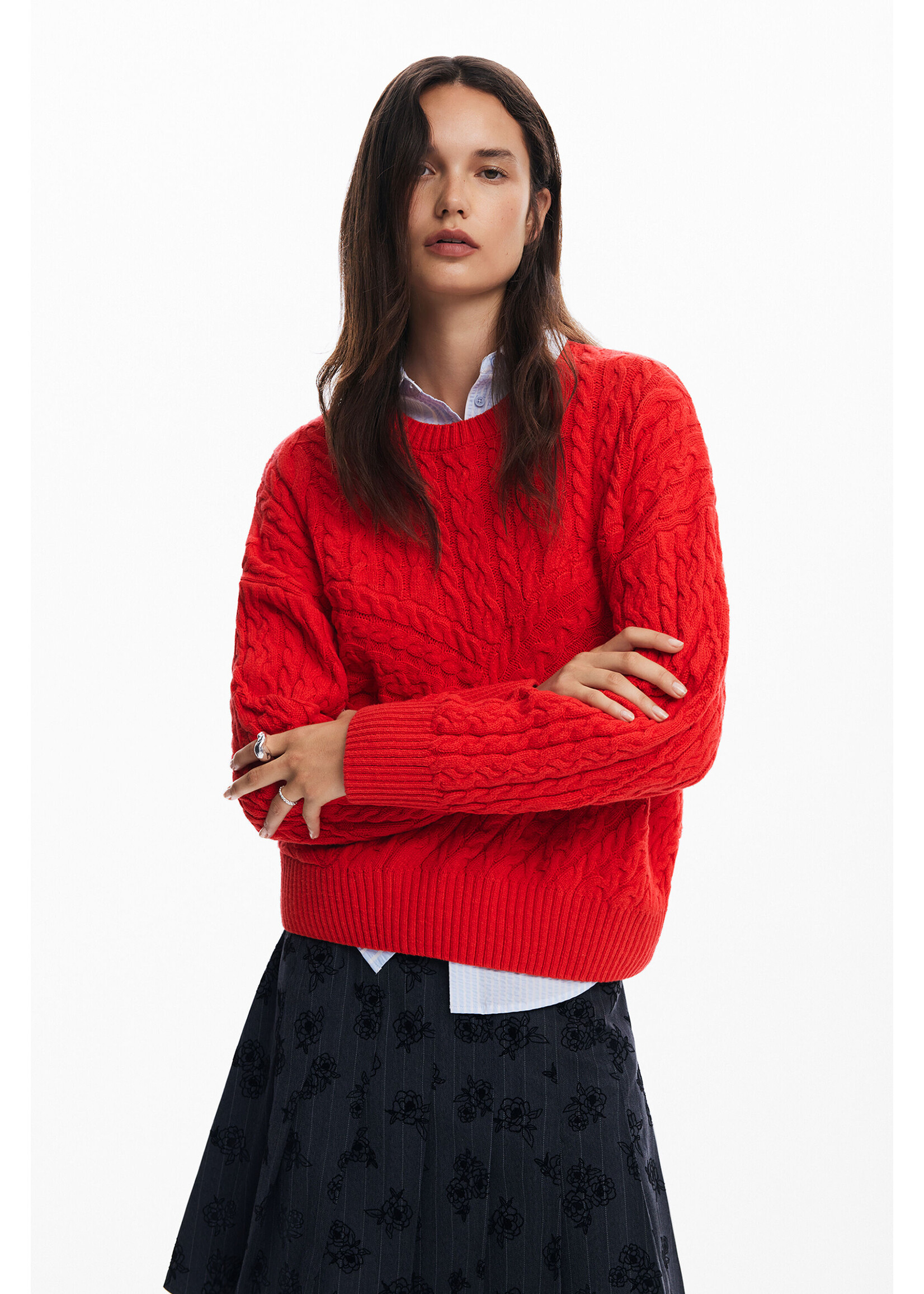 DESIGUAL Pull en maille à reliefs