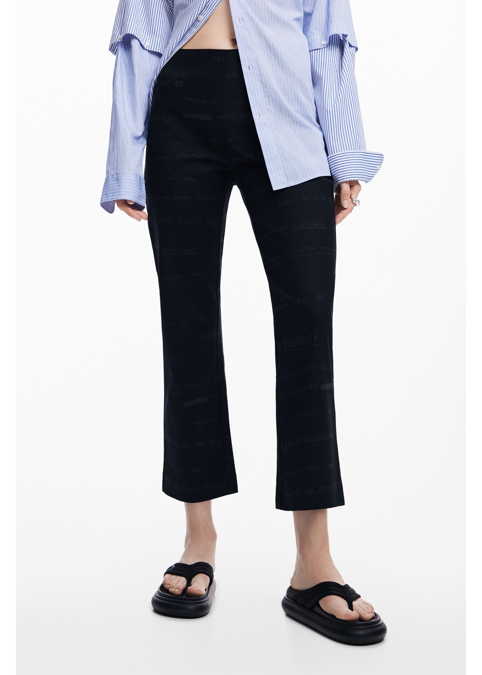 DESIGUAL Long pants with phrases