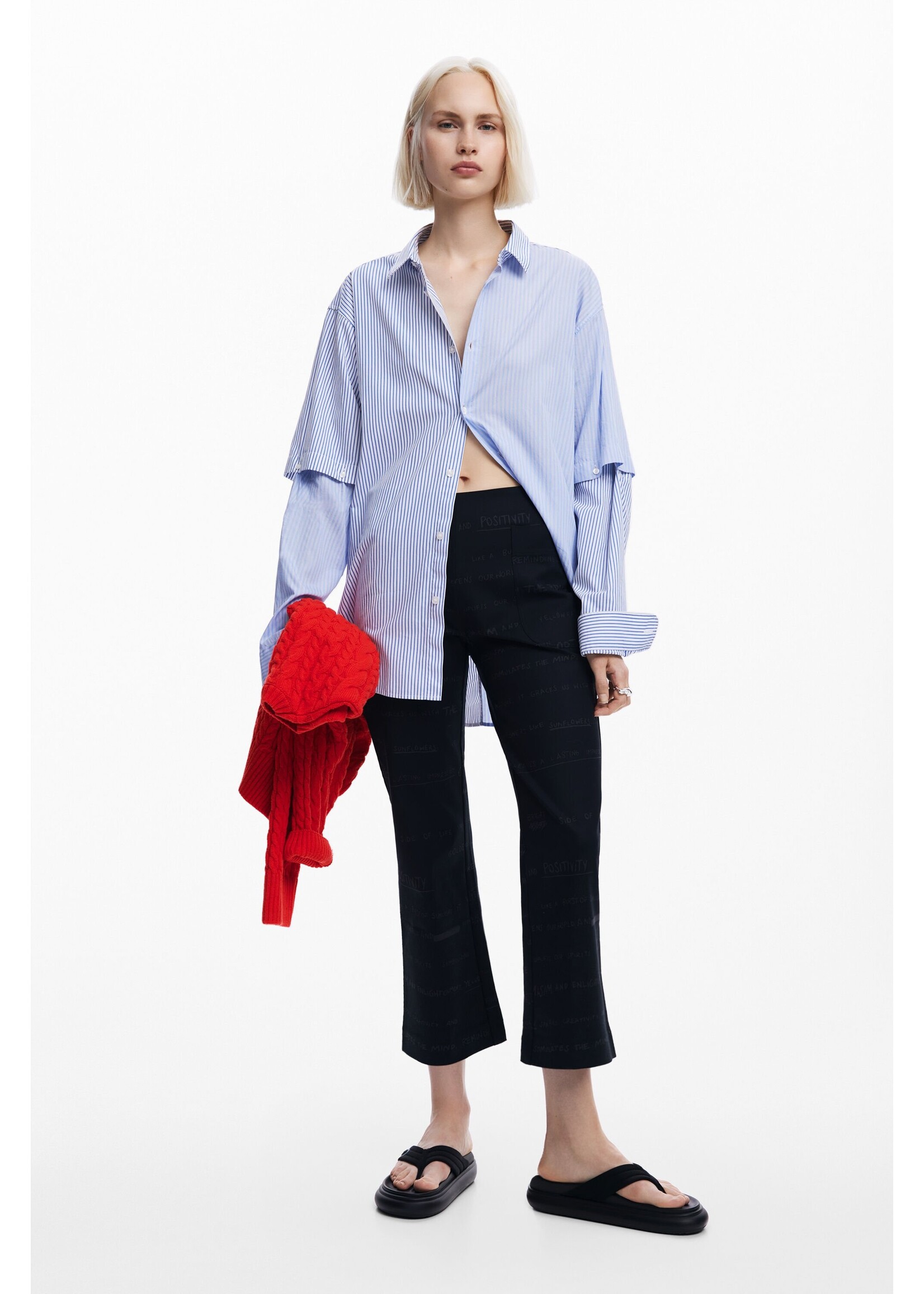DESIGUAL Long pants with phrases