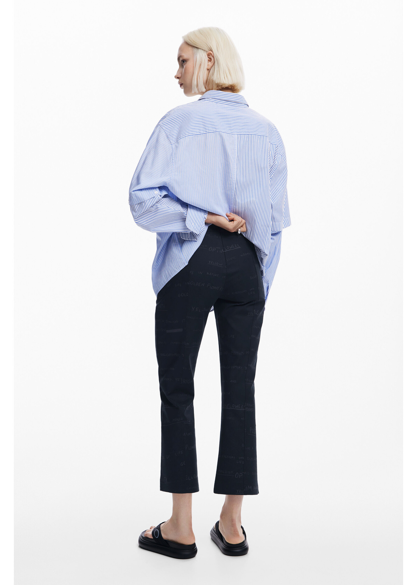 DESIGUAL Long pants with phrases
