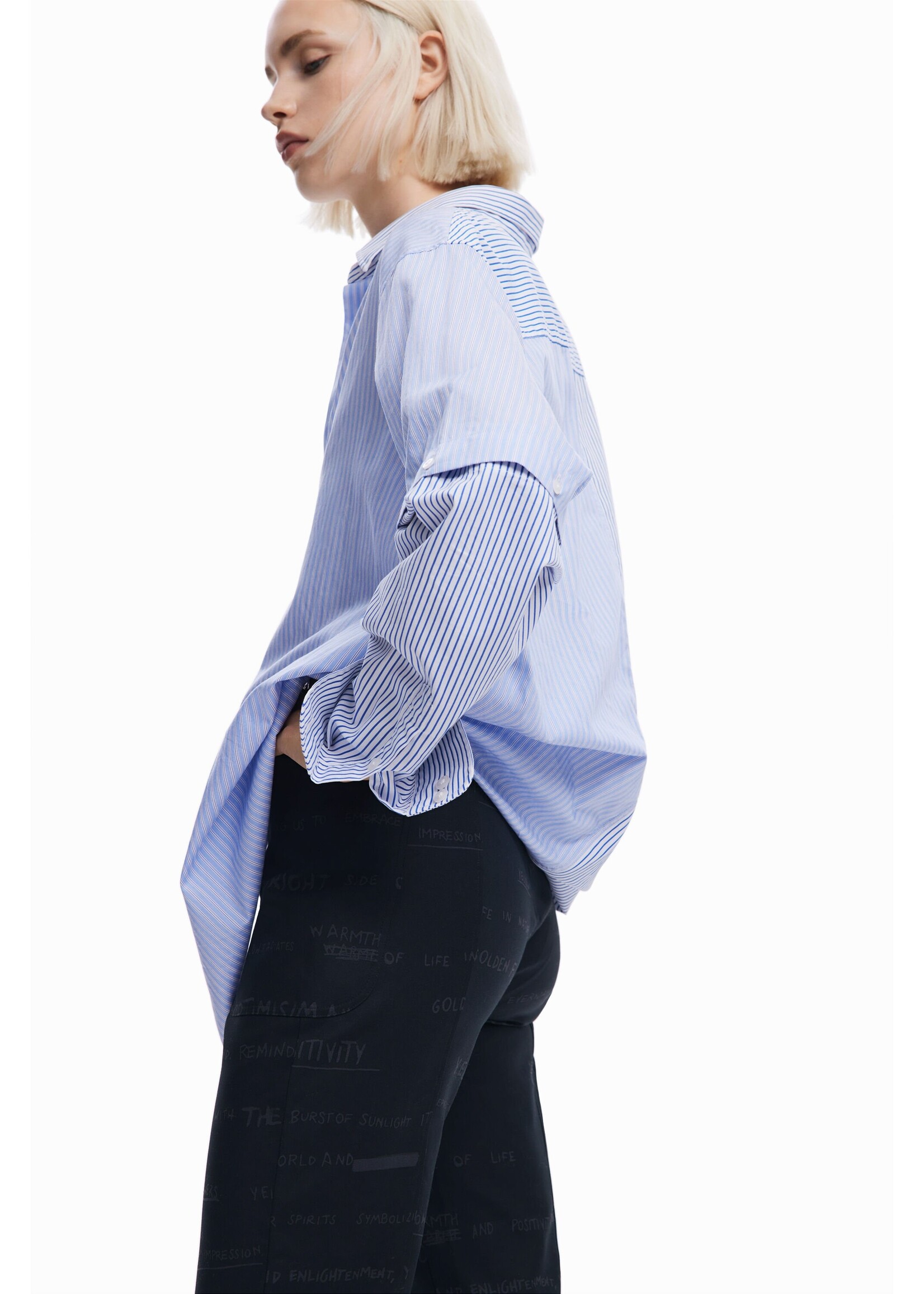 DESIGUAL Long pants with phrases