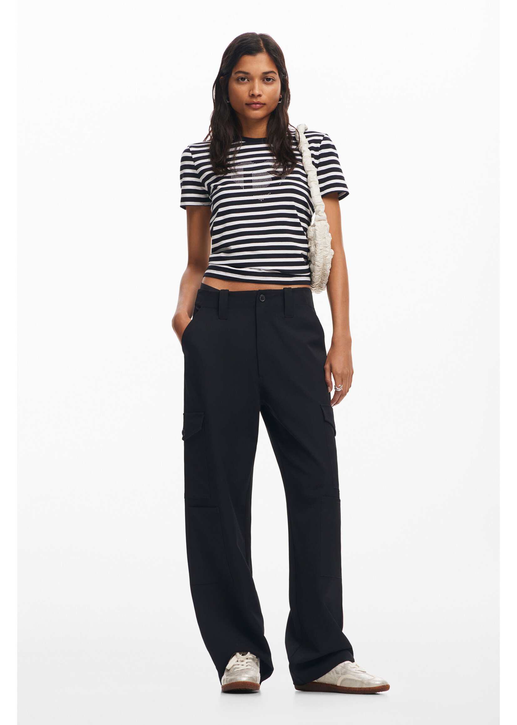 DESIGUAL Striped heart T-shirt