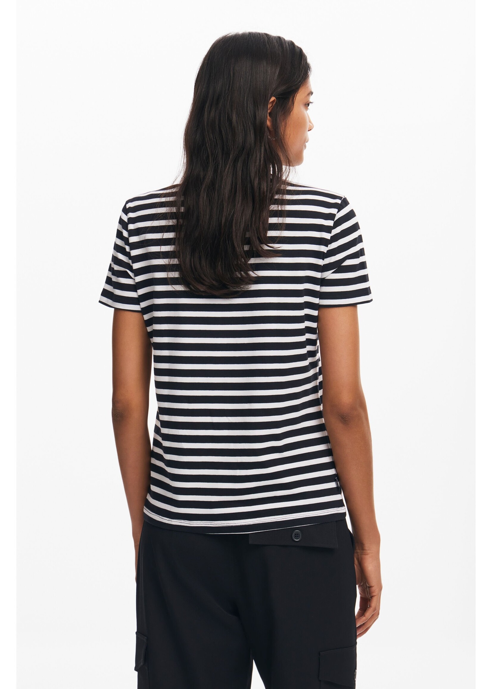 DESIGUAL Striped heart T-shirt