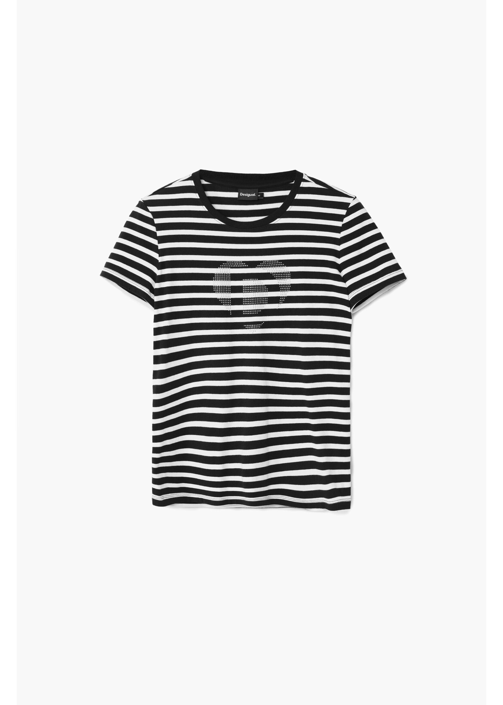 DESIGUAL Striped heart T-shirt