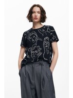 DESIGUAL T-shirt à manches courtes avec visages