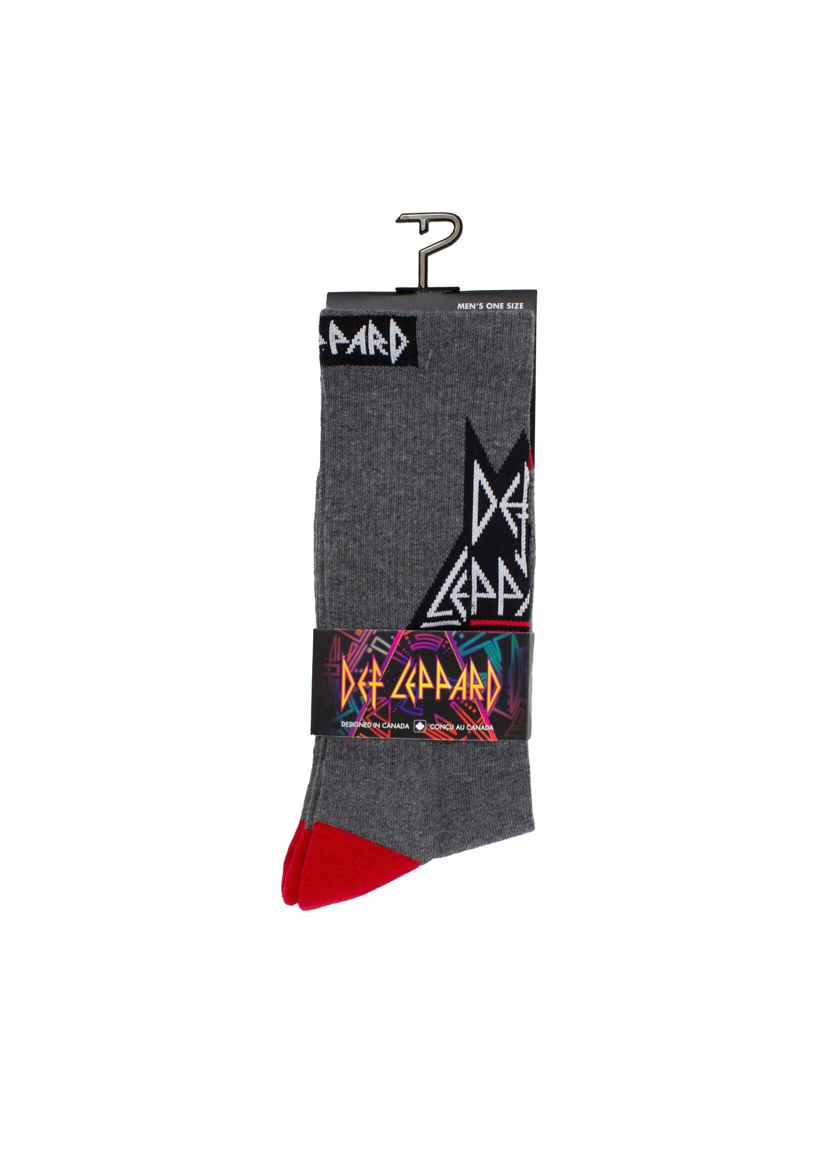 PERRI'S SOCKS Bas en polyester recyclé Def Leppard logo crew-Charbon chiné