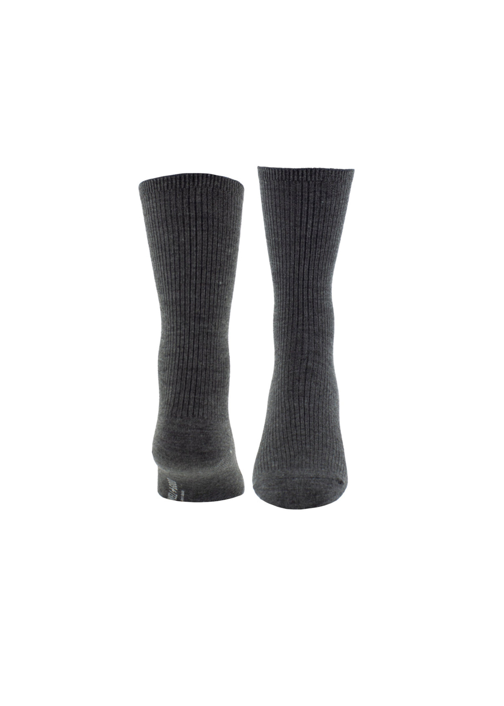 PERRI'S SOCKS Bas uni en laine mérinos sans élastique pour femme-Charbon chiné