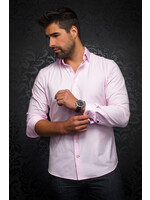 AU NOIR Chemise de ville unie en tricot extensible Alexander SLD-ROSE