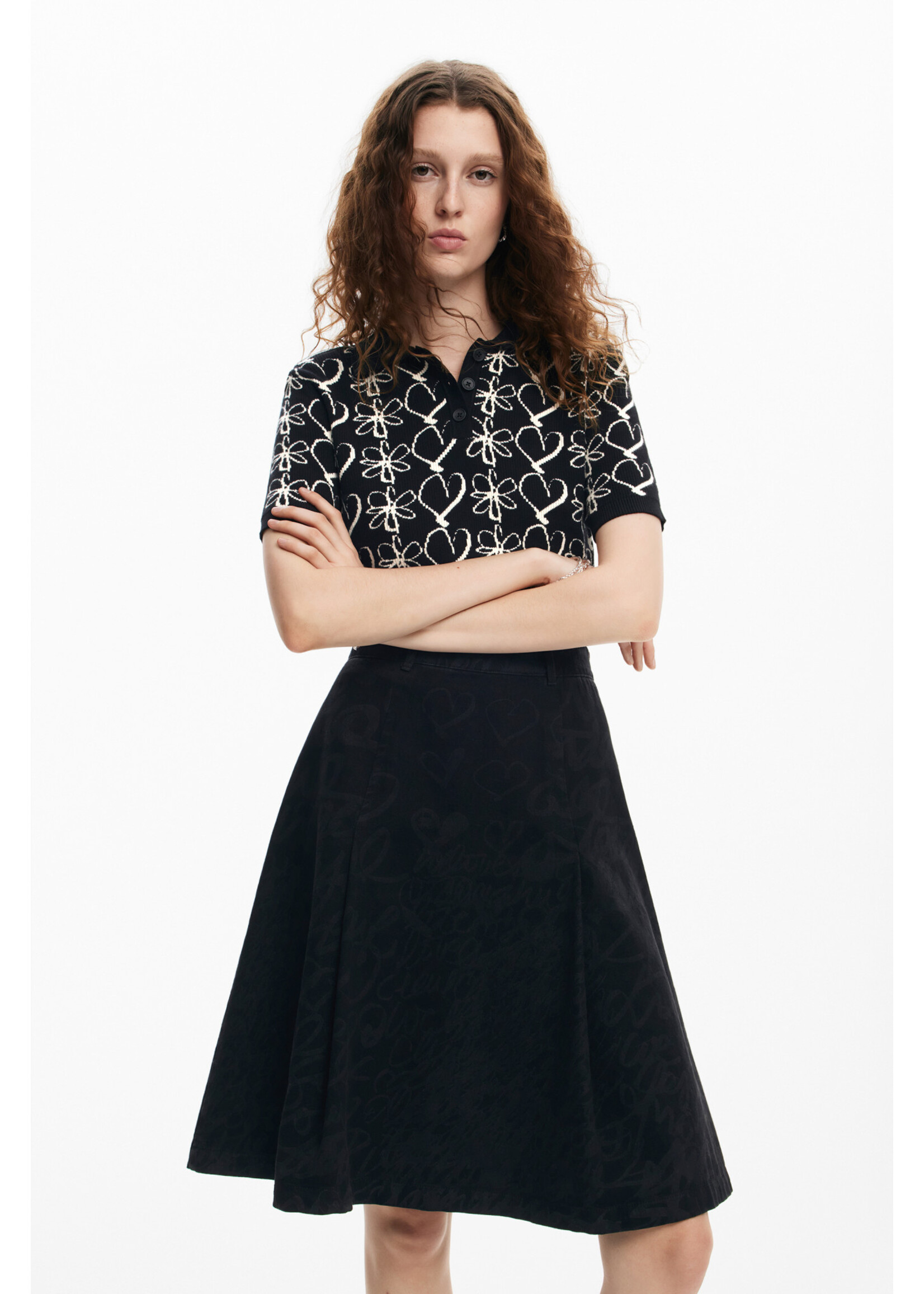DESIGUAL Skirt with phrases print by M. Christian Lacroix