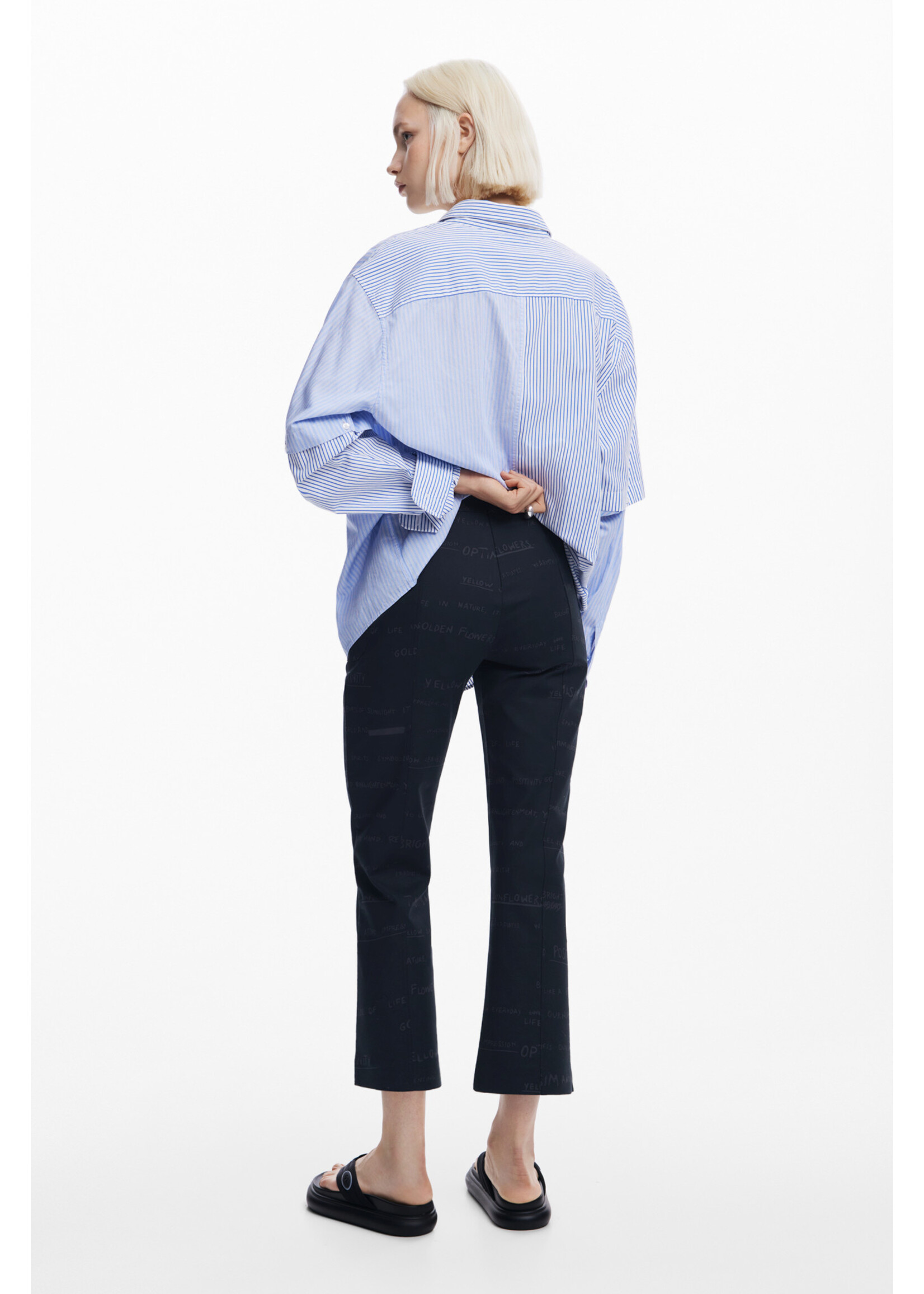 DESIGUAL Long pants with phrases