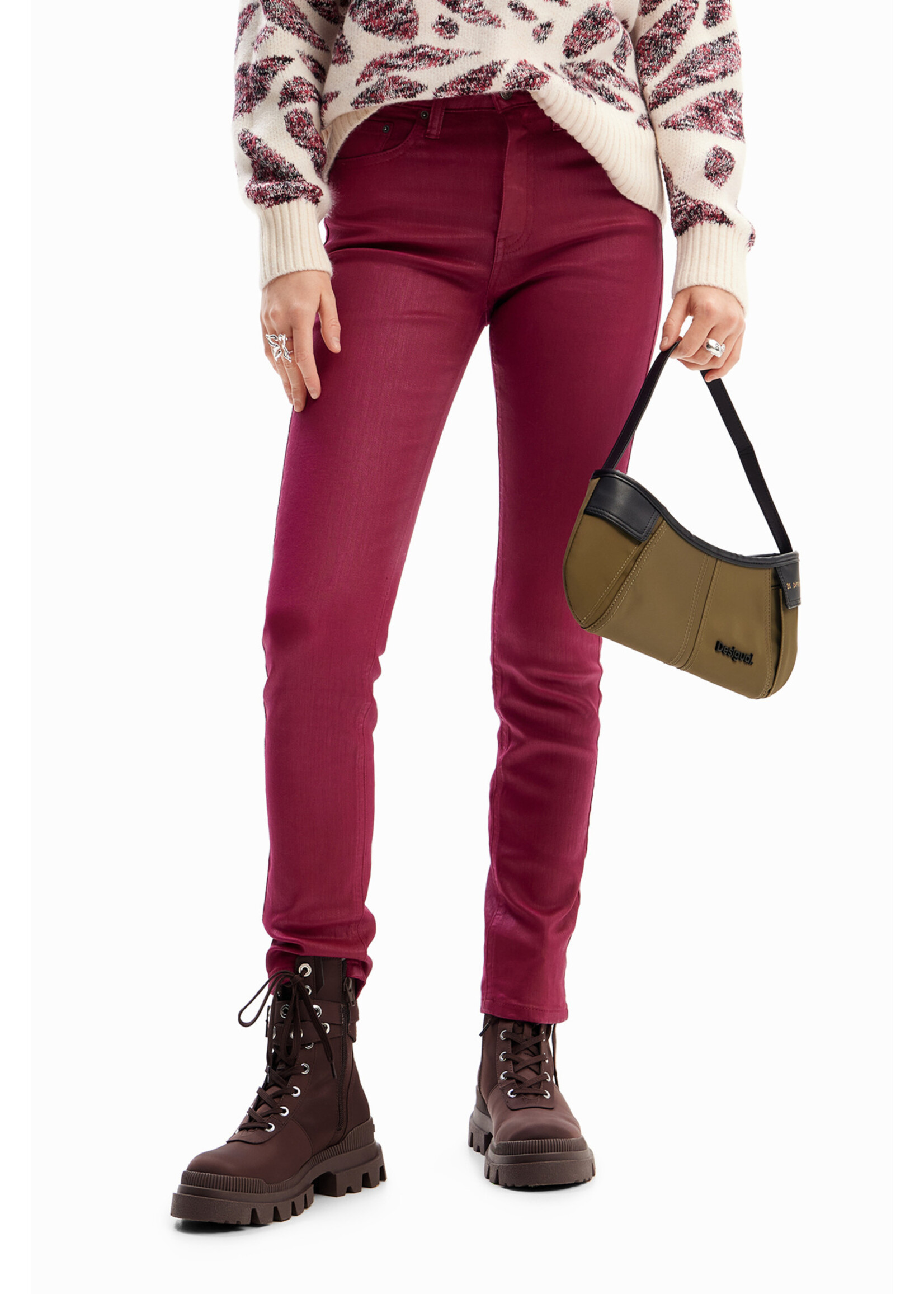 DESIGUAL Pantalon slim-Bordeaux