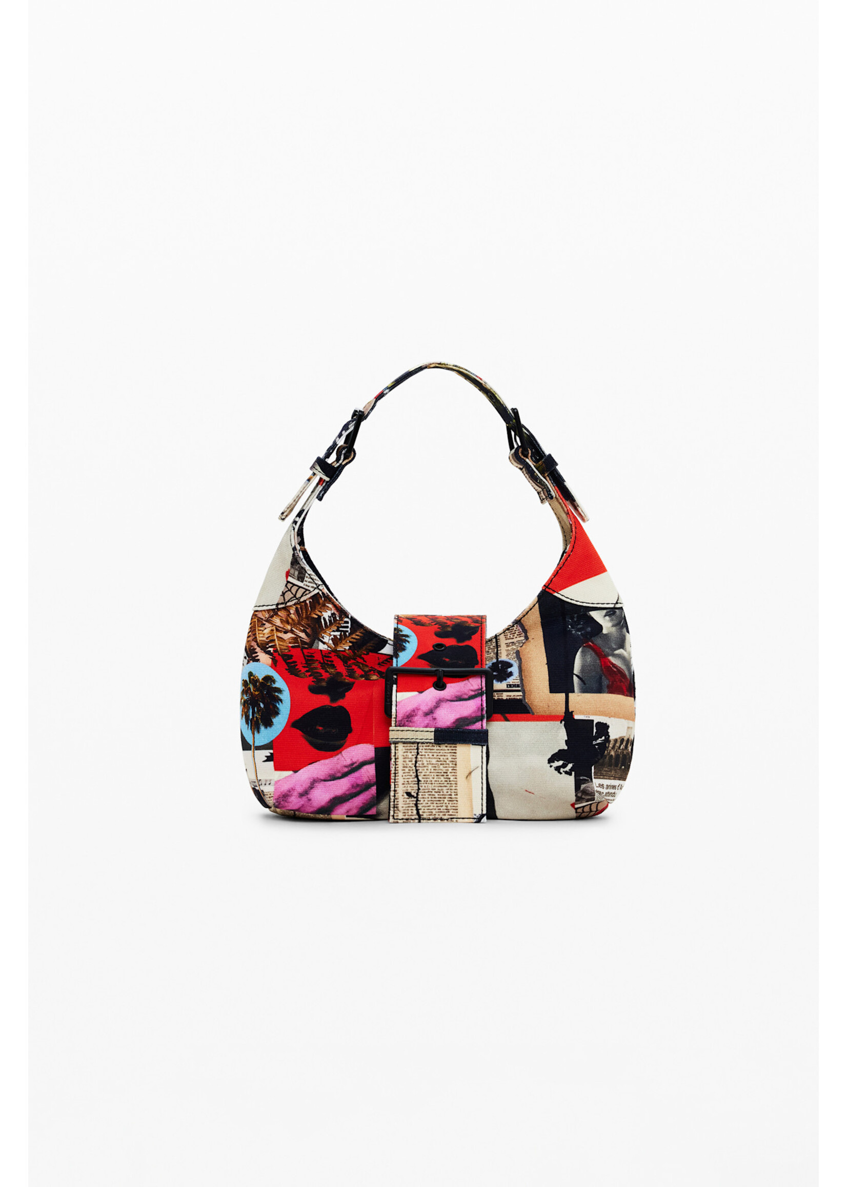 DESIGUAL BAG_COLLAGE LACROIX_HAITI BUCKLE CANVAS