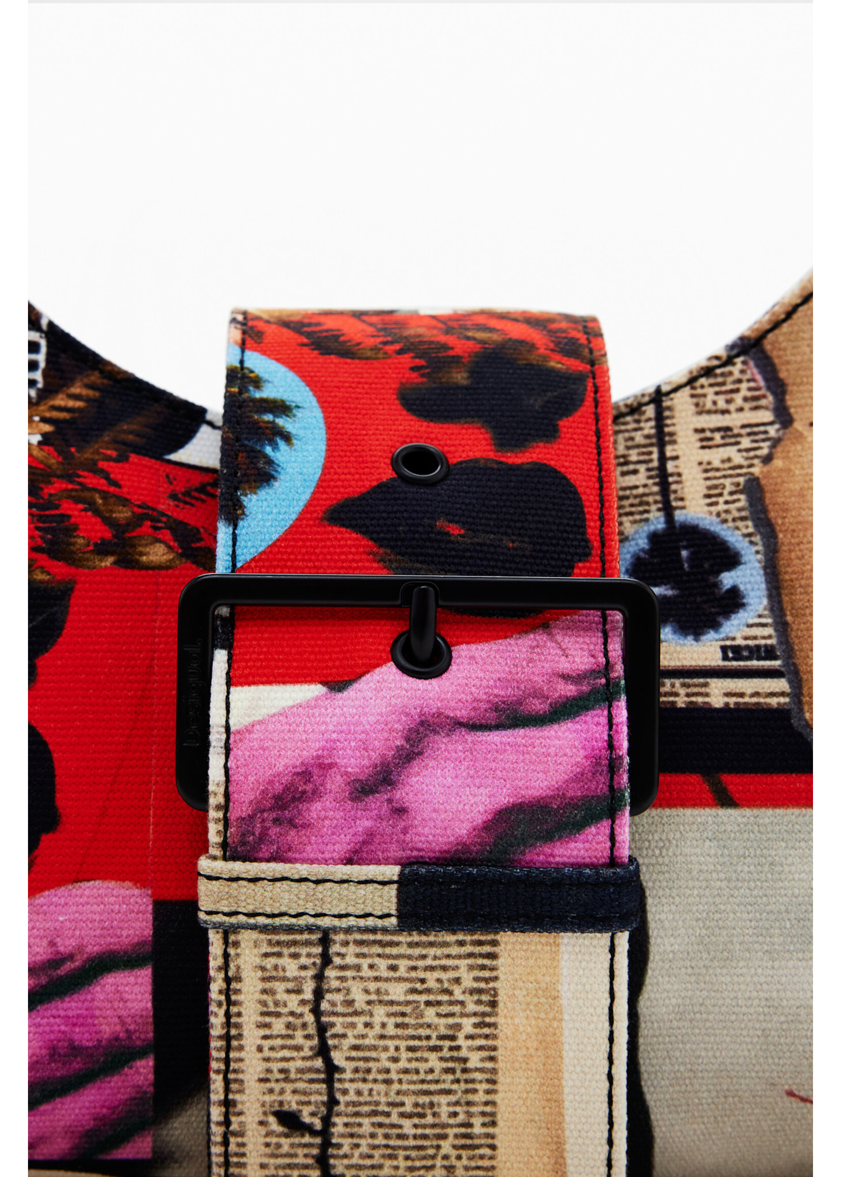 DESIGUAL BAG_COLLAGE LACROIX_HAITI BUCKLE CANVAS