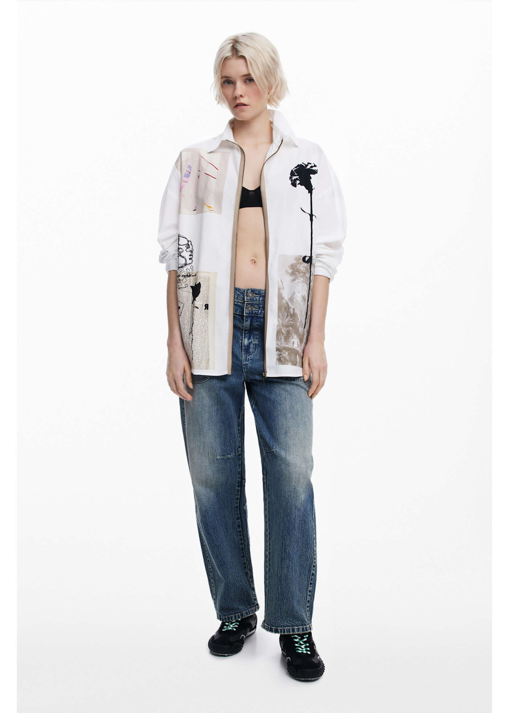 DESIGUAL Christian Lacroix Designer Collection Blouse with Zipper