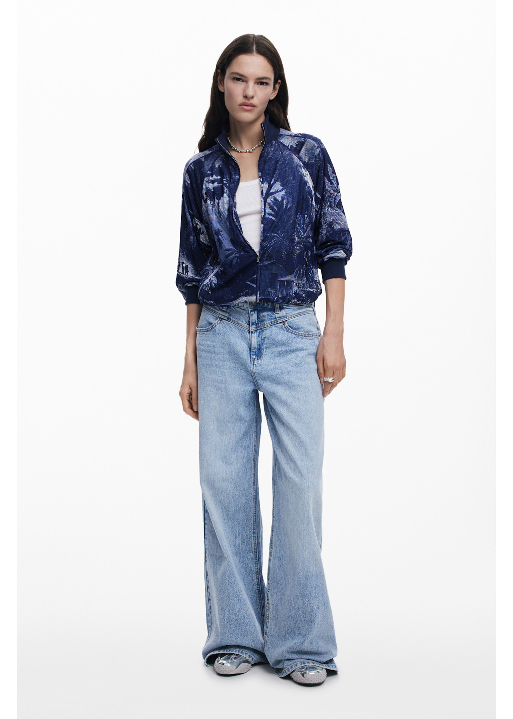 DESIGUAL Blouson Desigual ultraléger à imprimé palmiers
