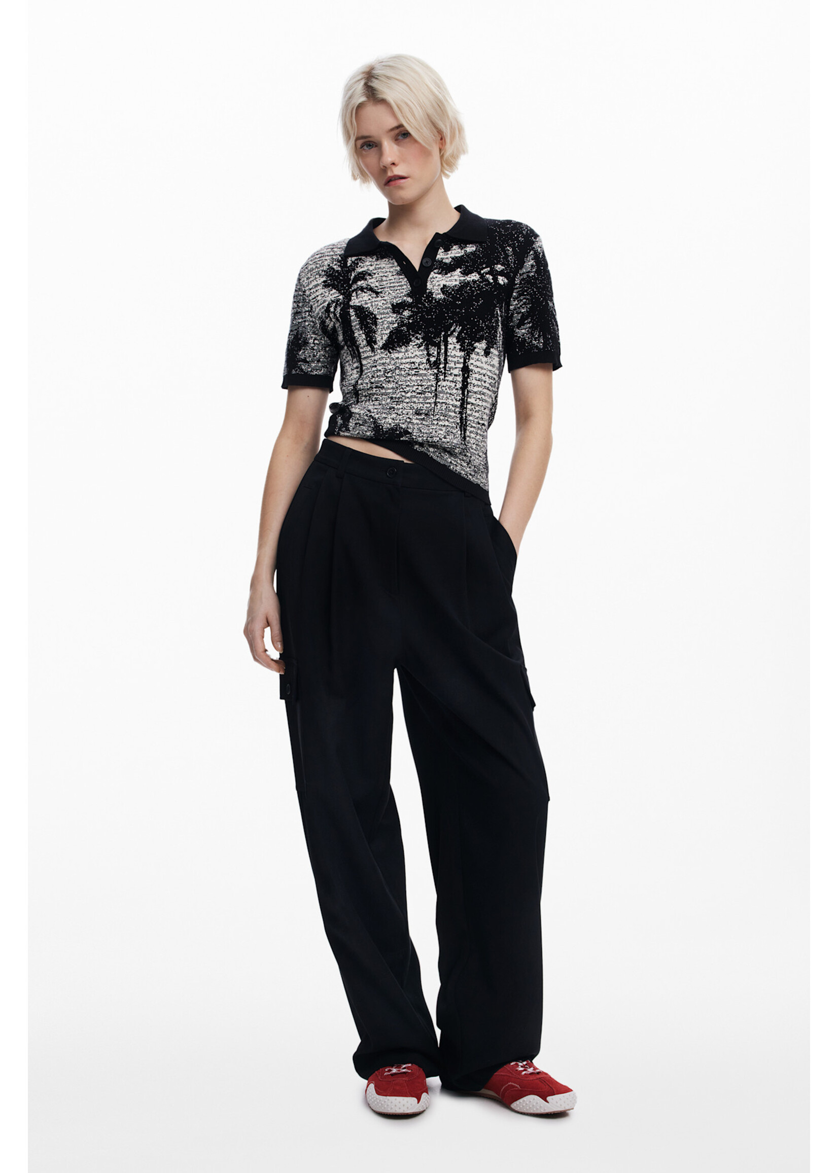 DESIGUAL Polo Desigual à manches courtes imprimé tropical