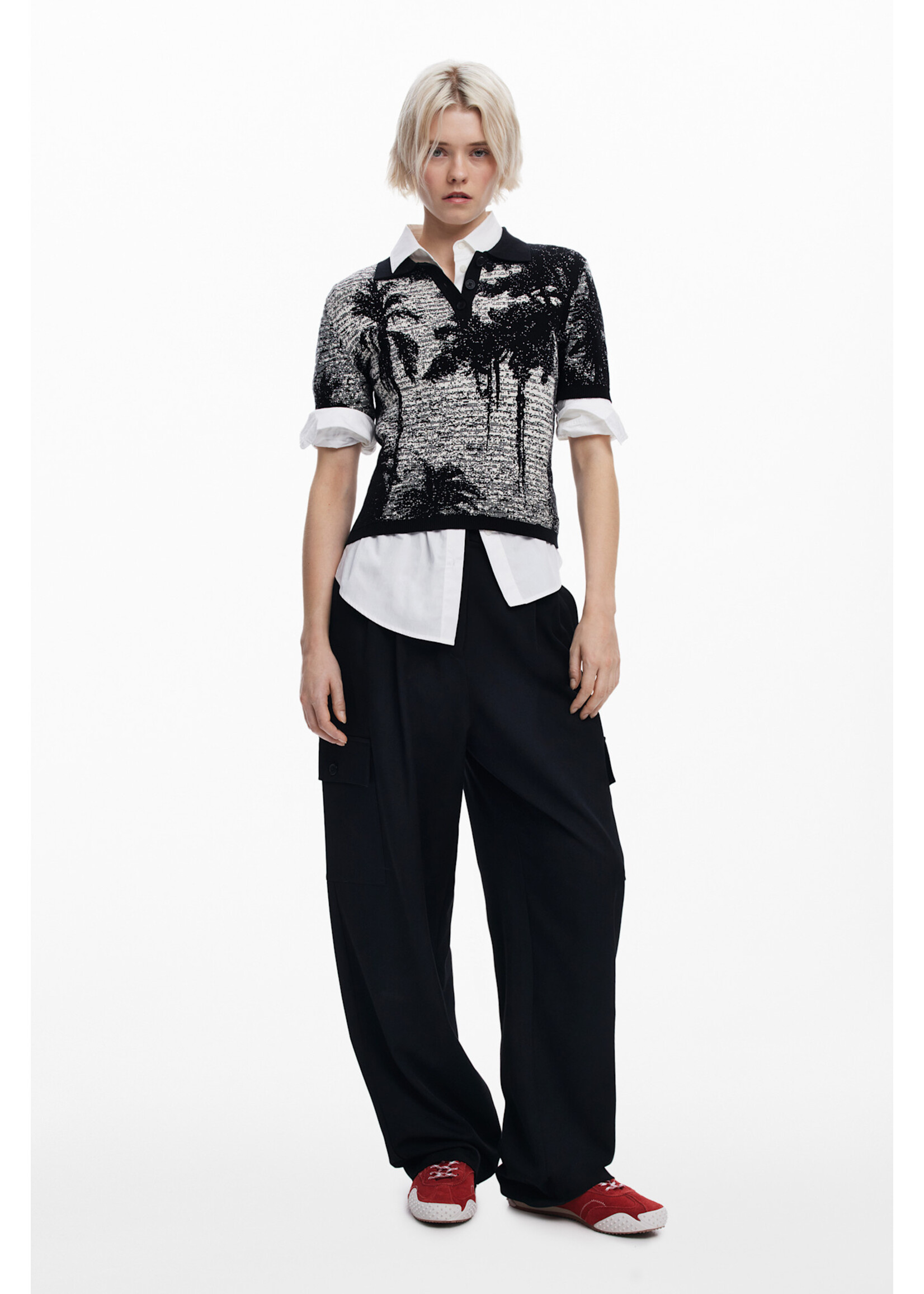 DESIGUAL Polo Desigual à manches courtes imprimé tropical