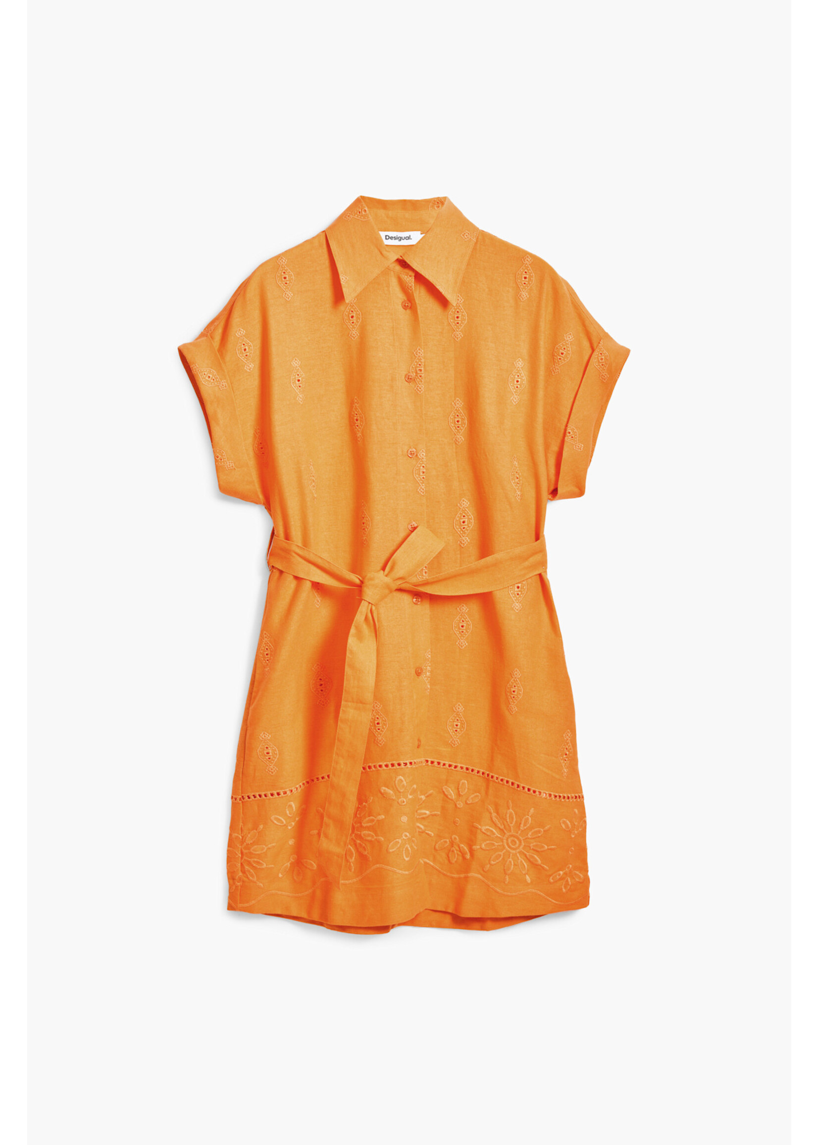 DESIGUAL Robe Desigual manches courtes mélange de lin - 2 couleurs disponibles