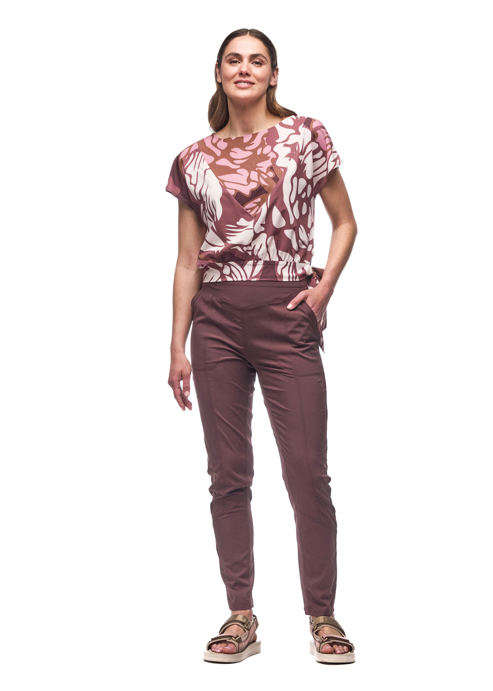 INDYEVA Pantalon taille régulière tissé extensible MATKAILU - 4 couleurs disponibles