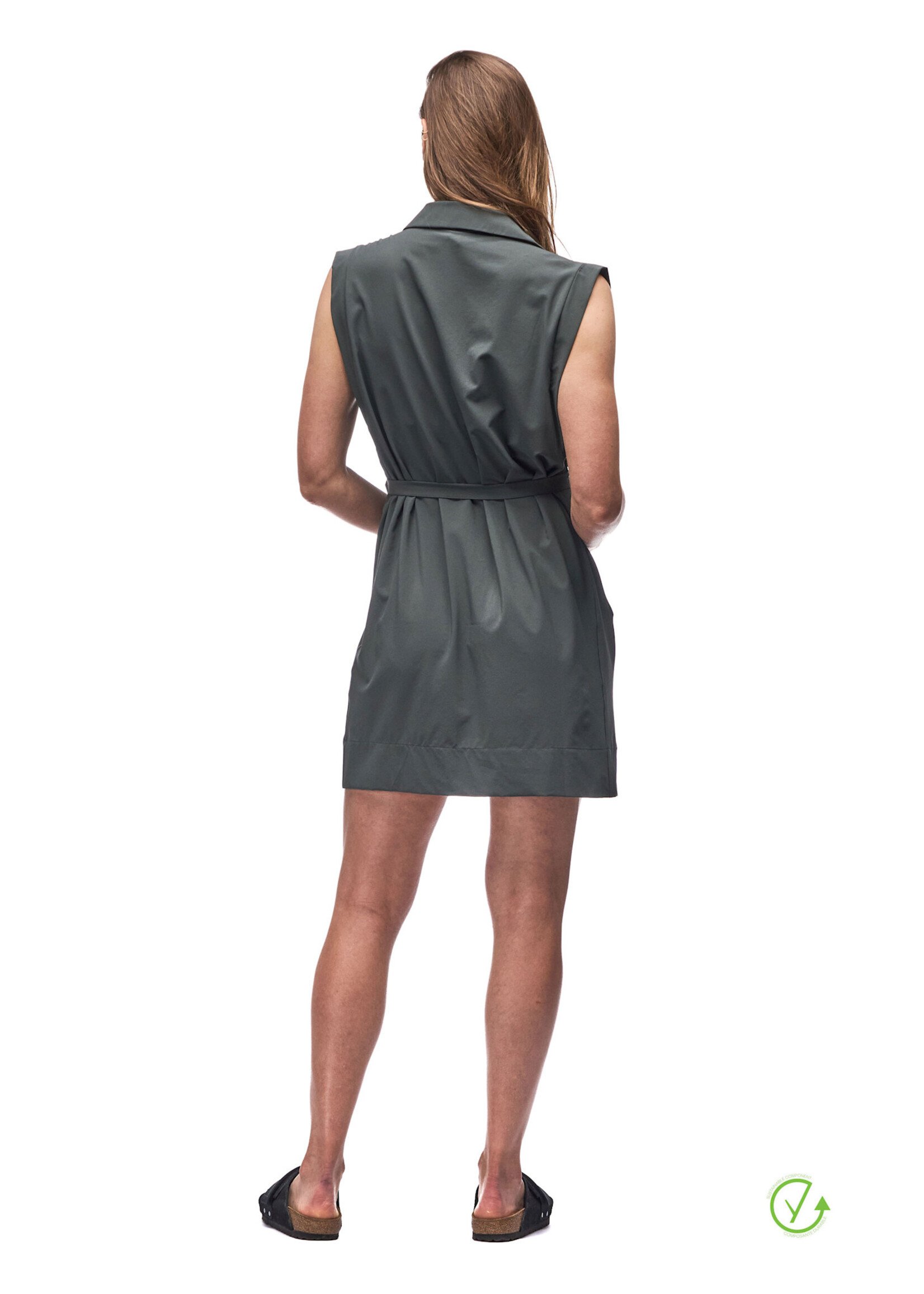 INDYEVA Robe chemisier tissée extensible léger - PILVI - 3 couleurs disponibles