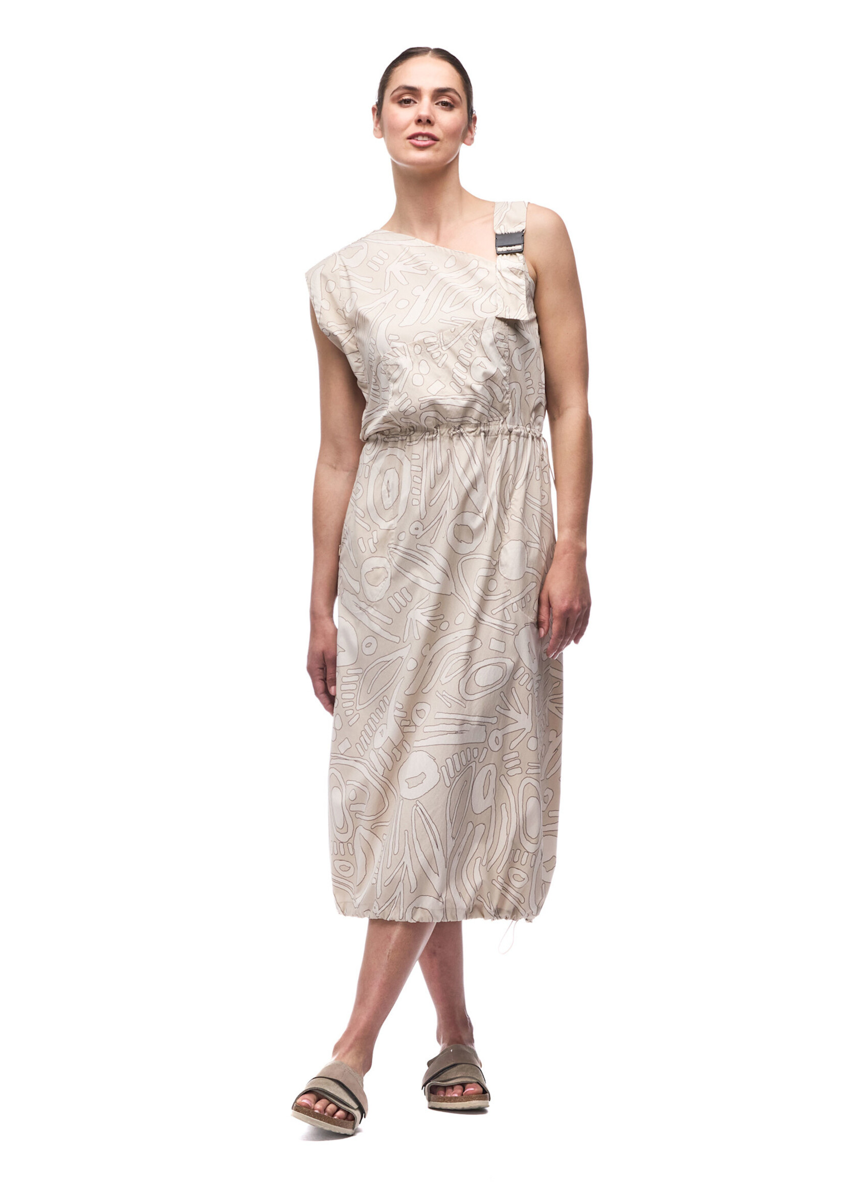 INDYEVA Robe longue tissée extensible SIMETRI - 2 couleurs disponibles