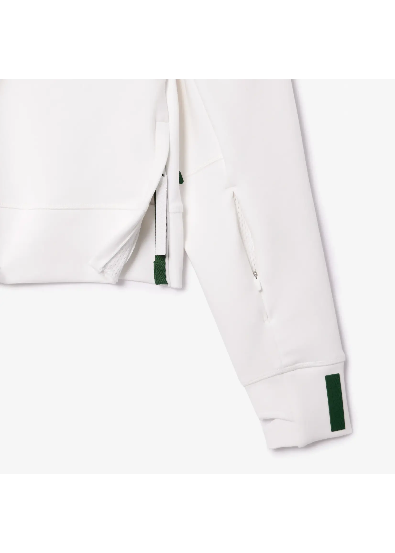 LACOSTE Sweatshirt à capuche court coton pour femme-Blanc