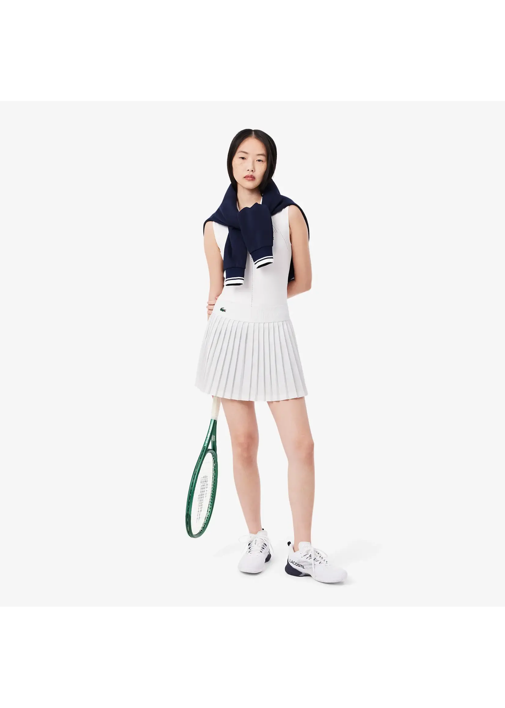 LACOSTE Jupe Tennis Ultra Dry shorty intégré-Blanc/Vert