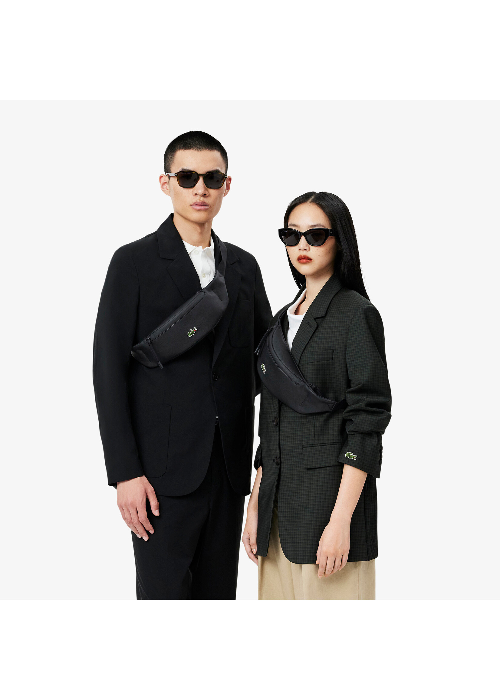LACOSTE Sac banane zippé LCST en toile enduite unie
