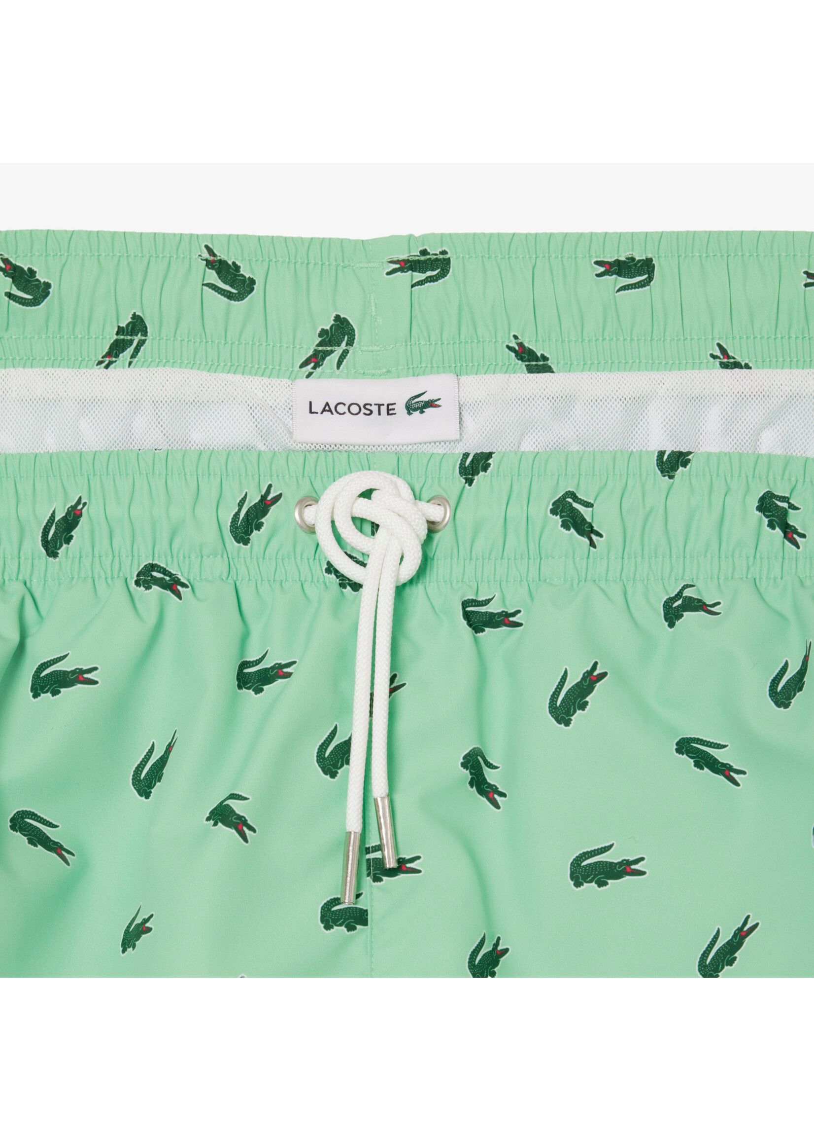 LACOSTE Men's Crocodile Print Swim Trunks