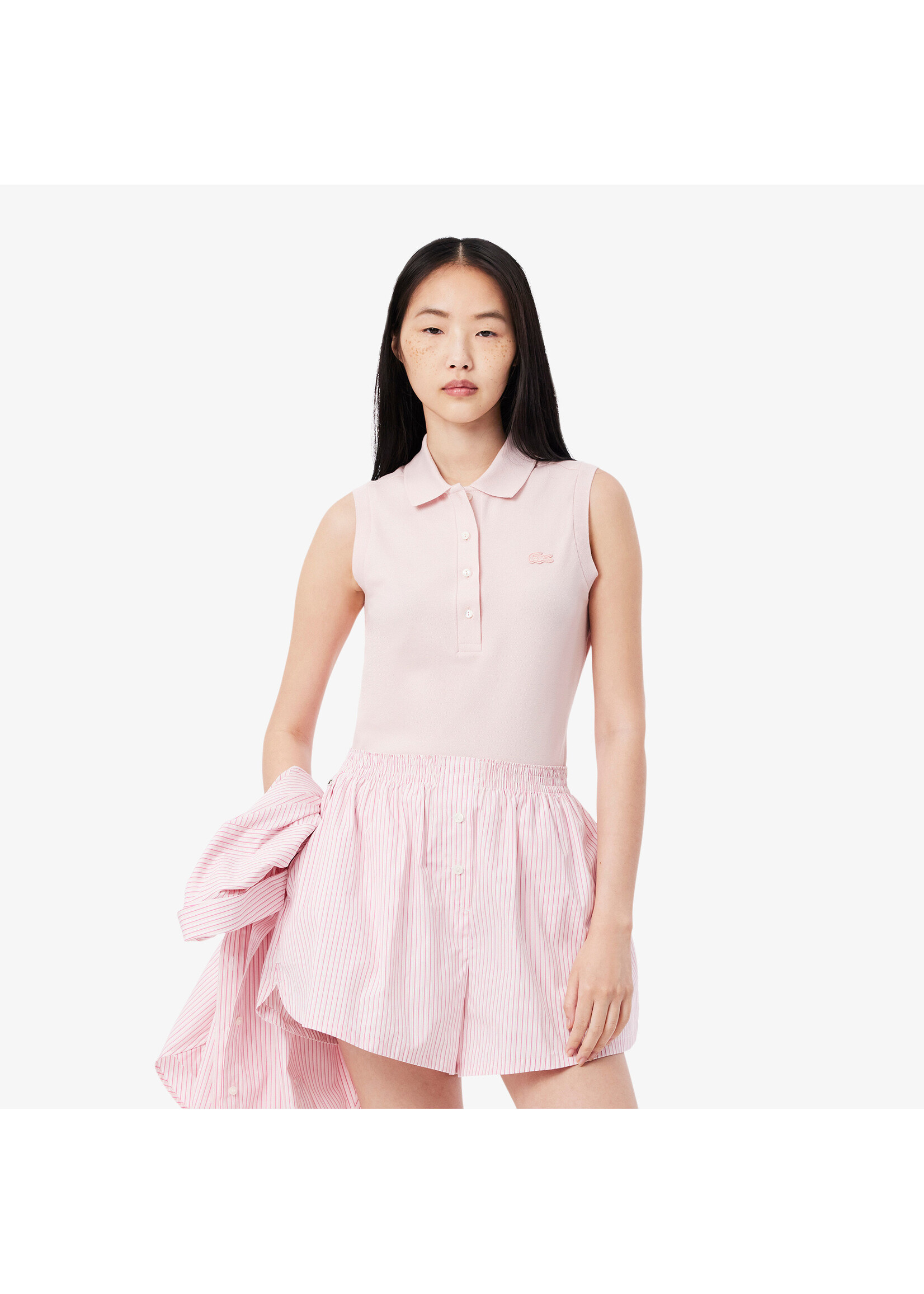 LACOSTE Women's Slim Fit L.12.D Sleeveless Stretch Polo