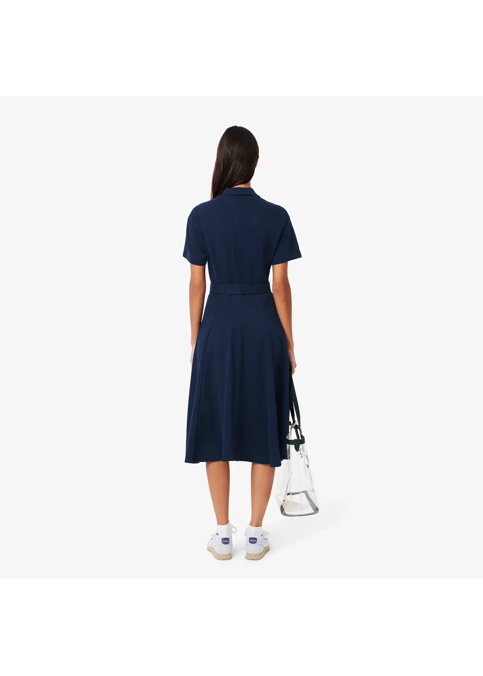 LACOSTE Women's Flared Mini-Piqué Polo Dress