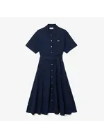 LACOSTE Robe polo évasée Petit Piqué-Marine