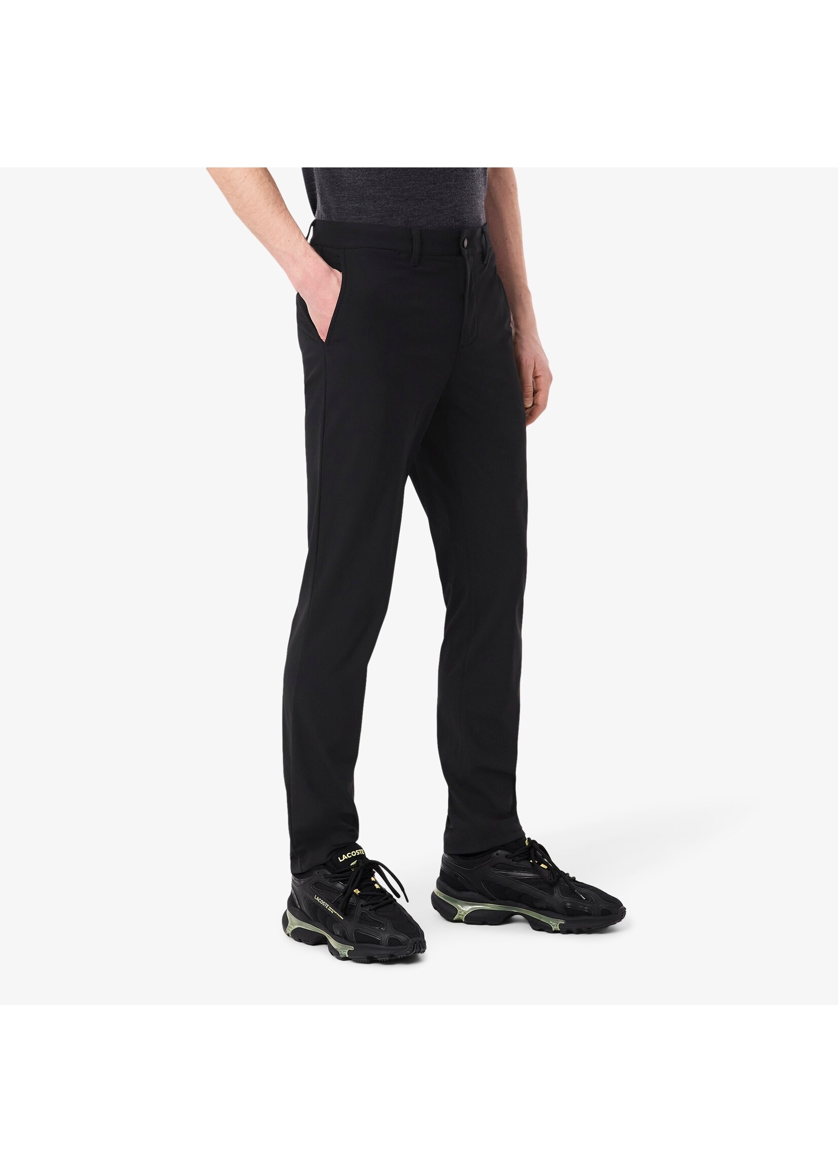LACOSTE Pantalon en coton stretch coupe slim pour homme-Noir