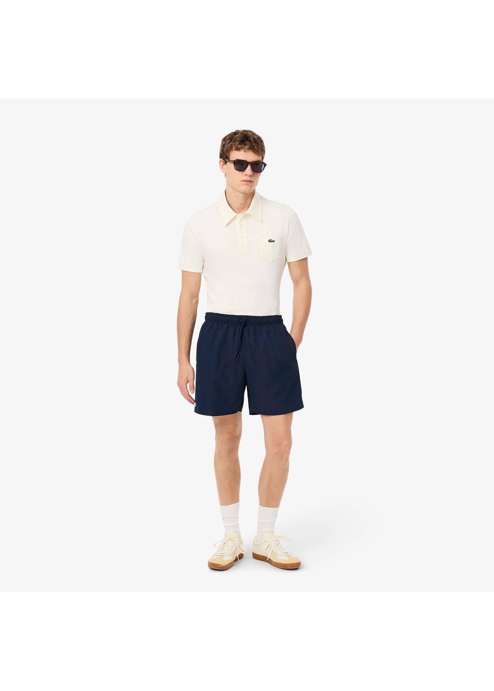 LACOSTE Short de bain mi-long uni pour homme - 4 couleurs disponibles