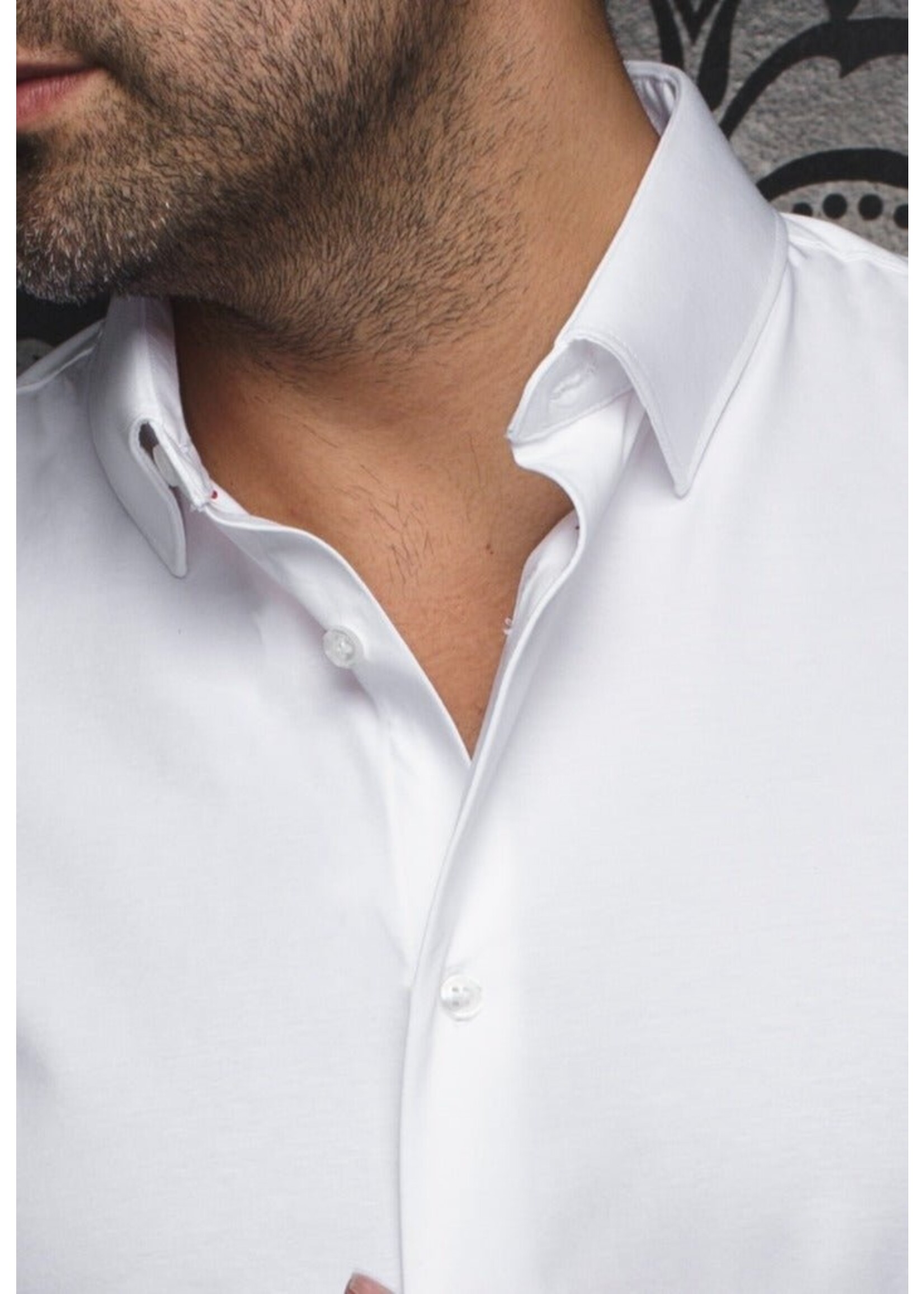 AU NOIR Chemise unie extensible manches courtes Alex-SLD - 5 couleurs disponibles