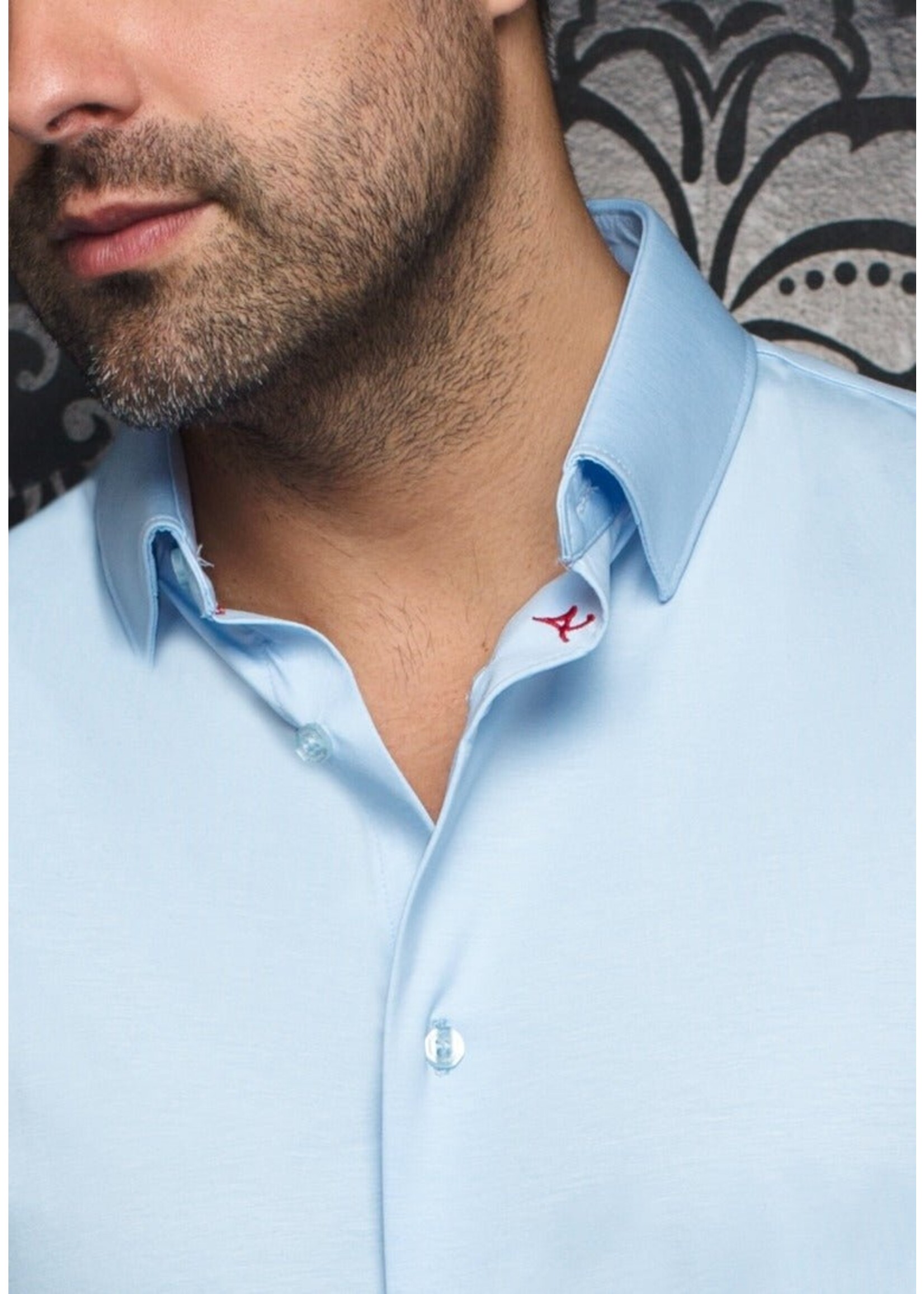 AU NOIR Chemise unie extensible manches courtes Alex-SLD - 5 couleurs disponibles