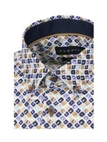 BUGATTI Chemise ML Bugatti imprimée losanges à boutons au col