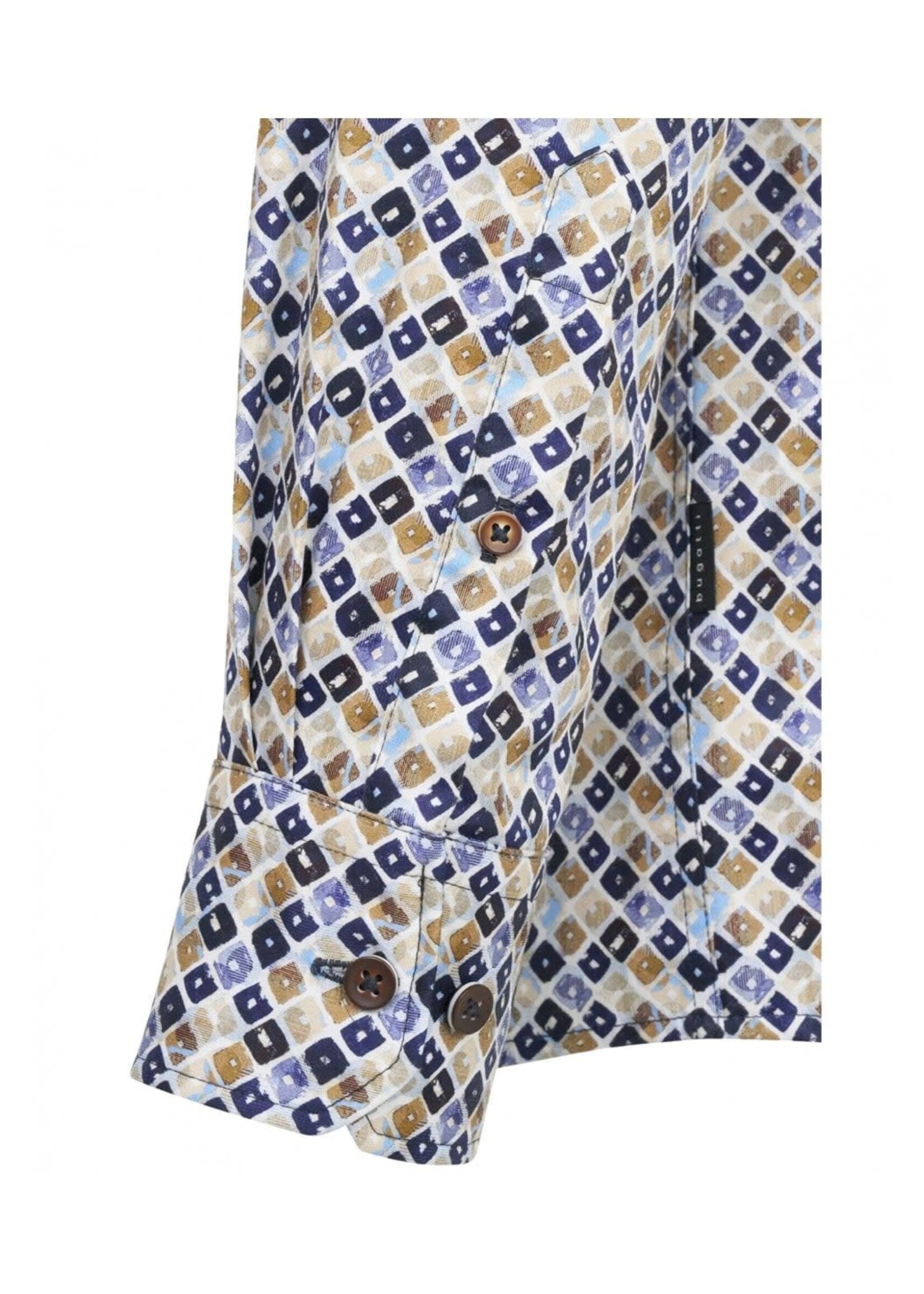 BUGATTI Chemise ML Bugatti imprimée losanges à boutons au col