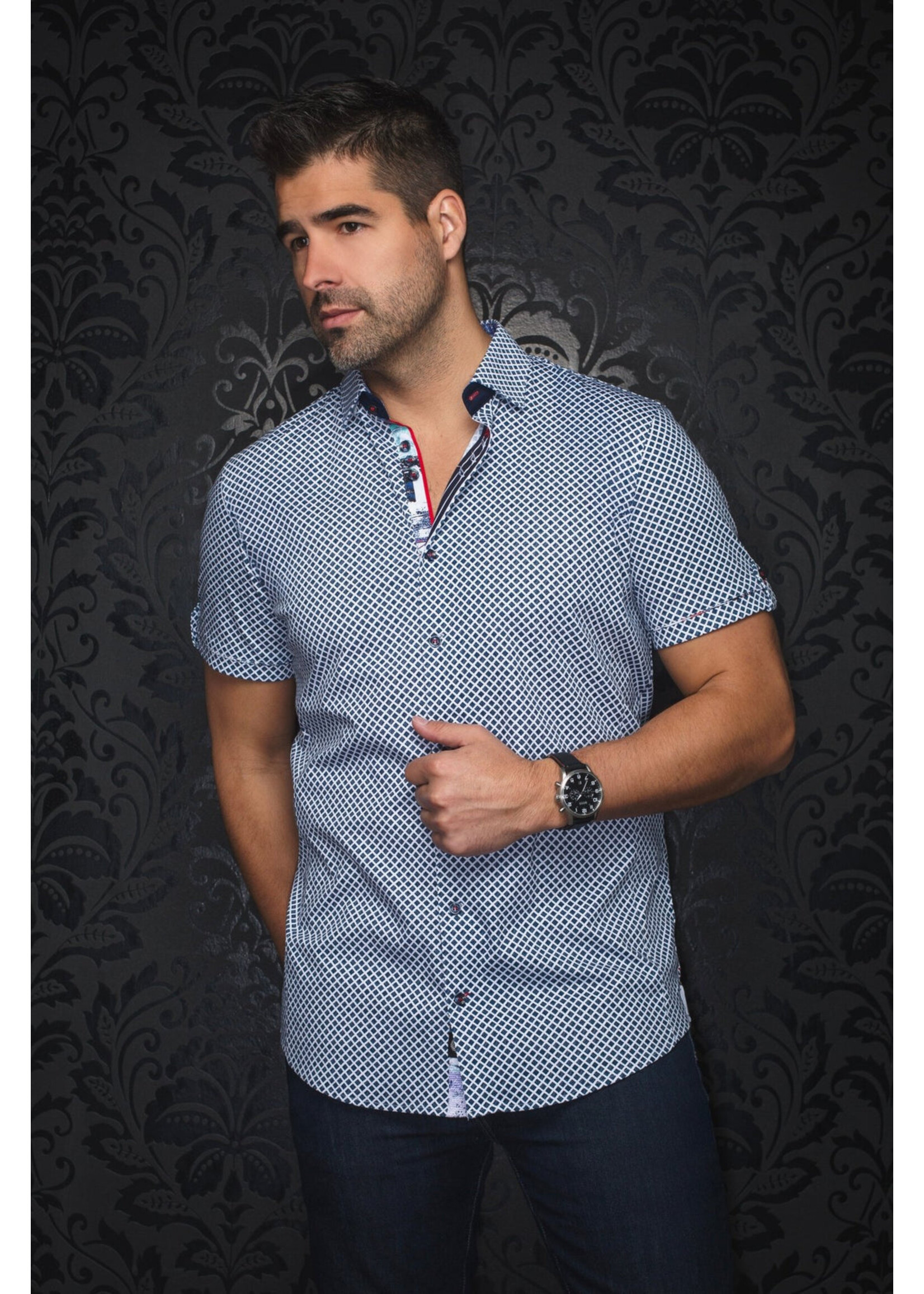 AU NOIR Chemise à manches courtes en coton extensible Terrano - 6 couleurs disponibles