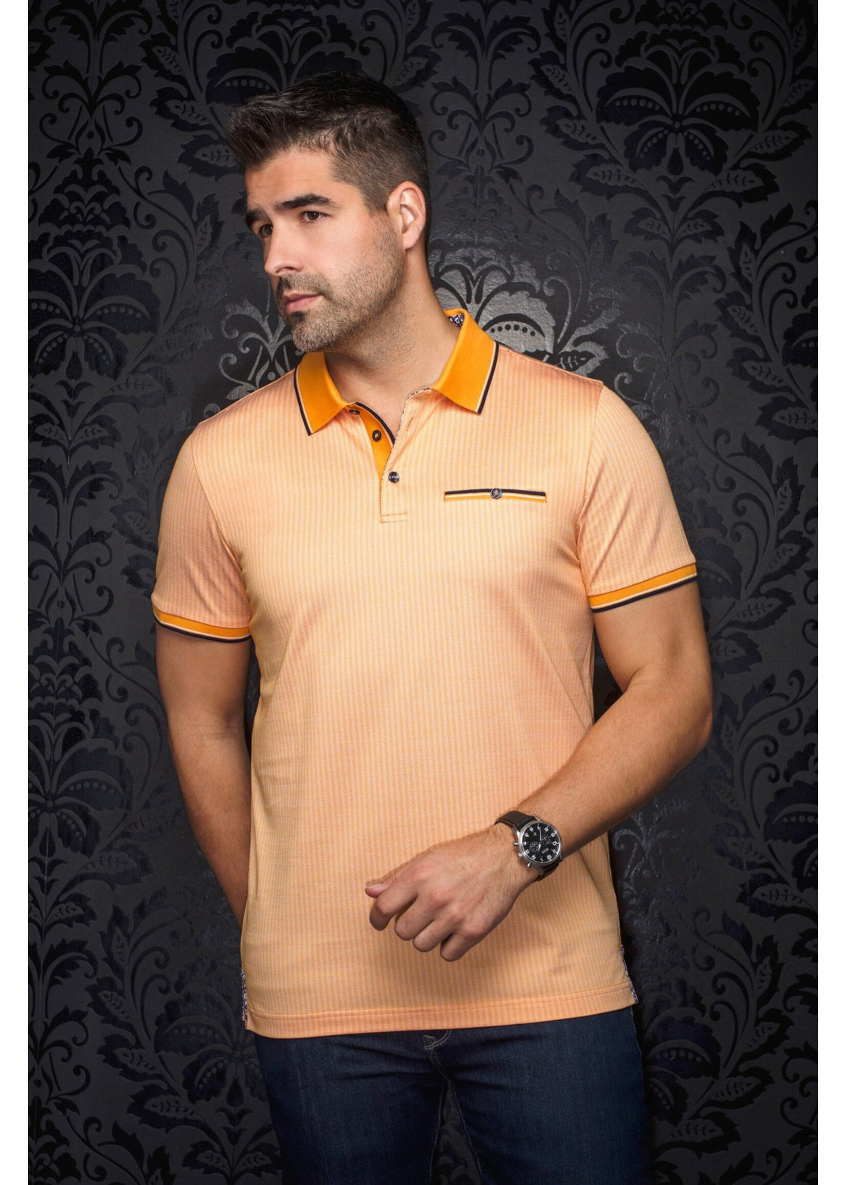 AU NOIR Polo imprimé en coton mercerisé Mayberry - 3 couleurs disponibles