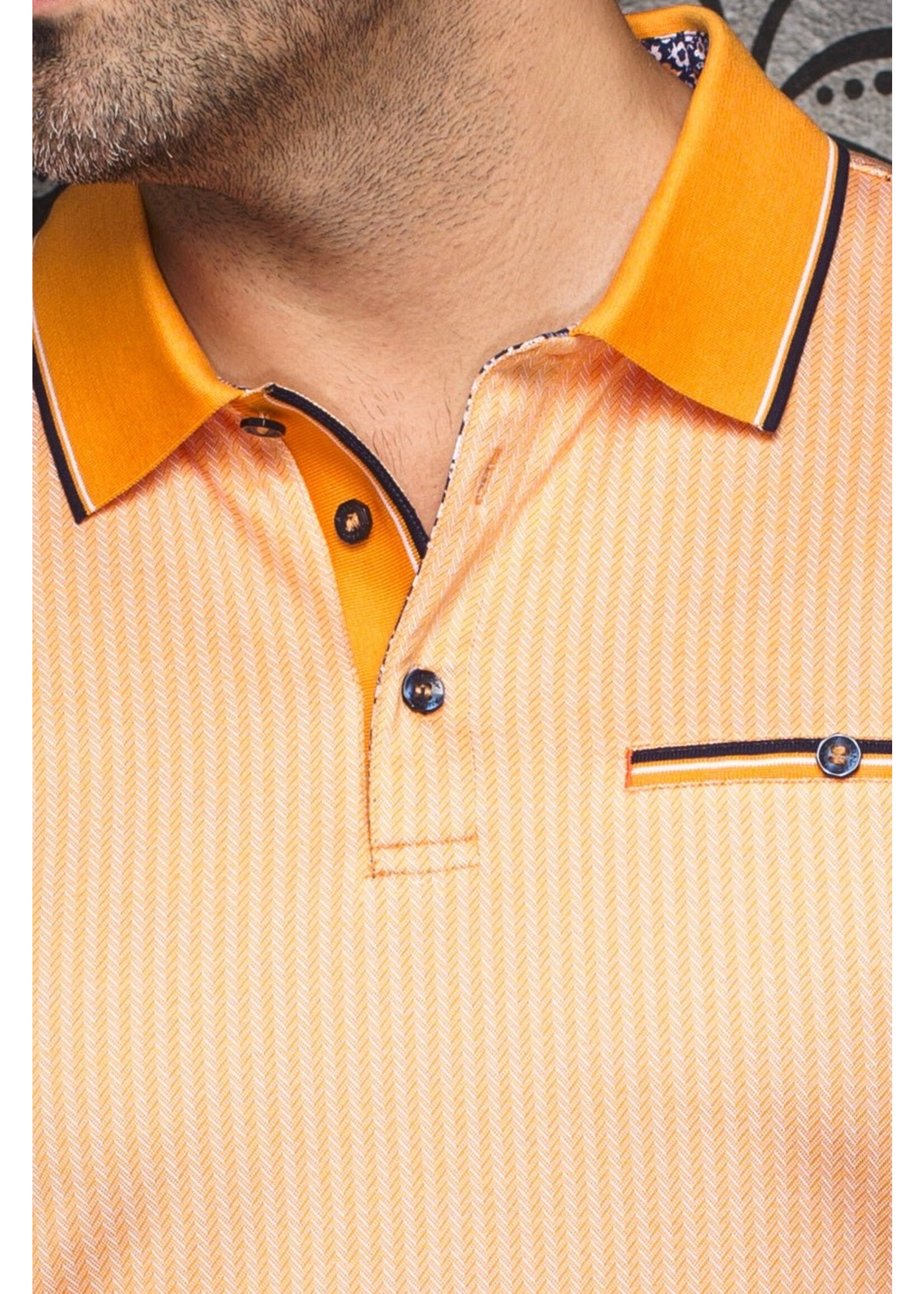 AU NOIR Polo imprimé en coton mercerisé Mayberry - 3 couleurs disponibles