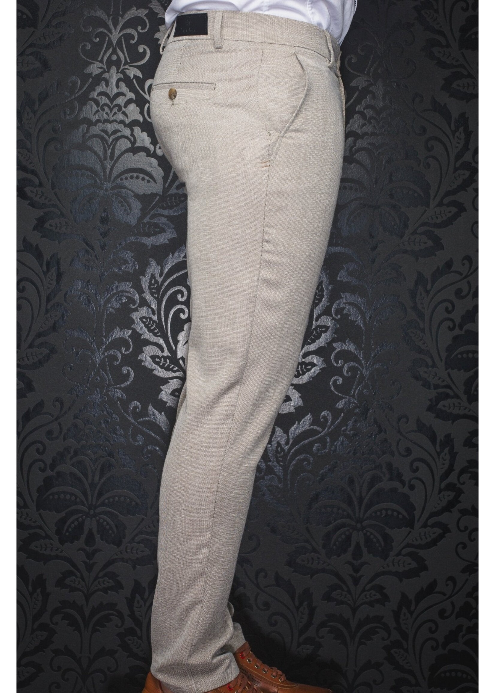 AU NOIR Pantalon de ville en mélange de lin extensible Cassel-Wesson - 2 couleurs disponibles