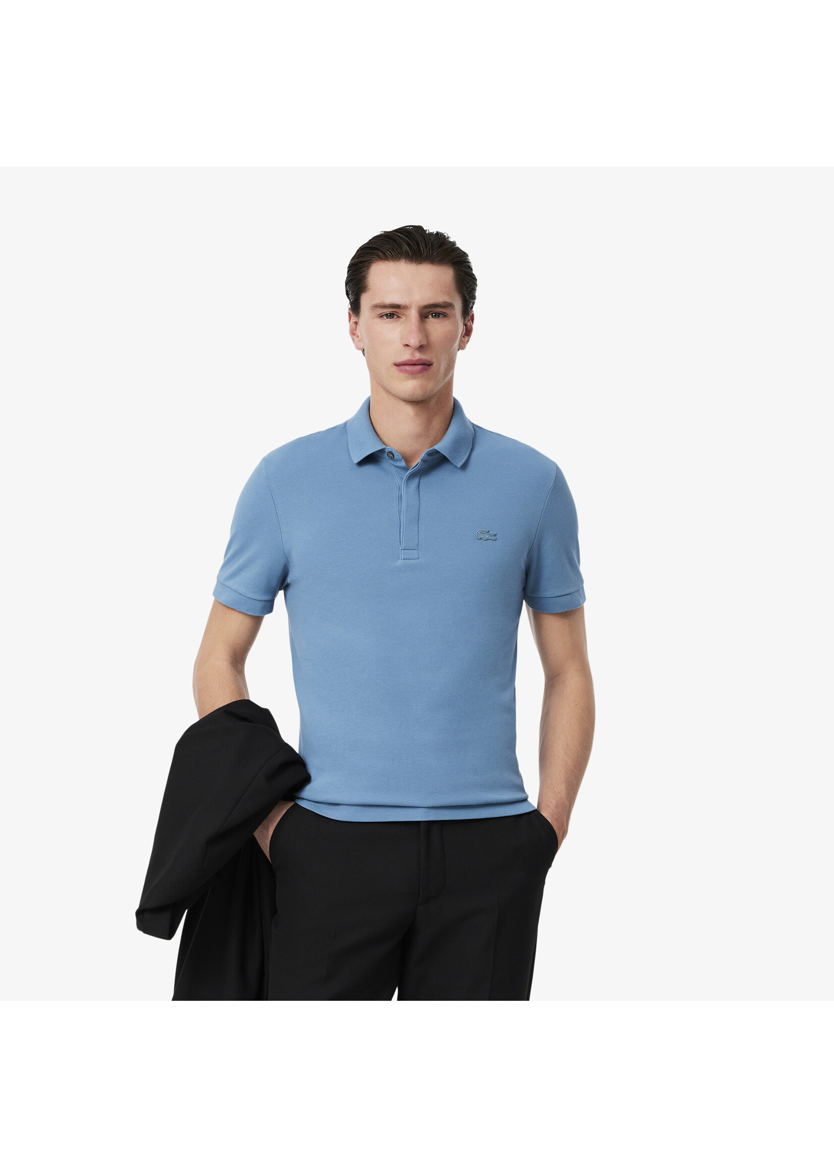 LACOSTE Polo Smart Paris en piqué de coton stretch pour homme-Bleu