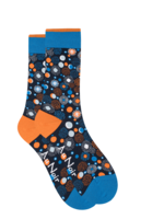 AU NOIR Chaussettes colorées en coton (paire) pour homme-Marine/Orange