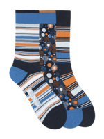 AU NOIR Colorful Socks (3 Pack) for Men - Navy Orange