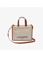 LACOSTE Petit sac cabas Héritage Canvas-Naturel