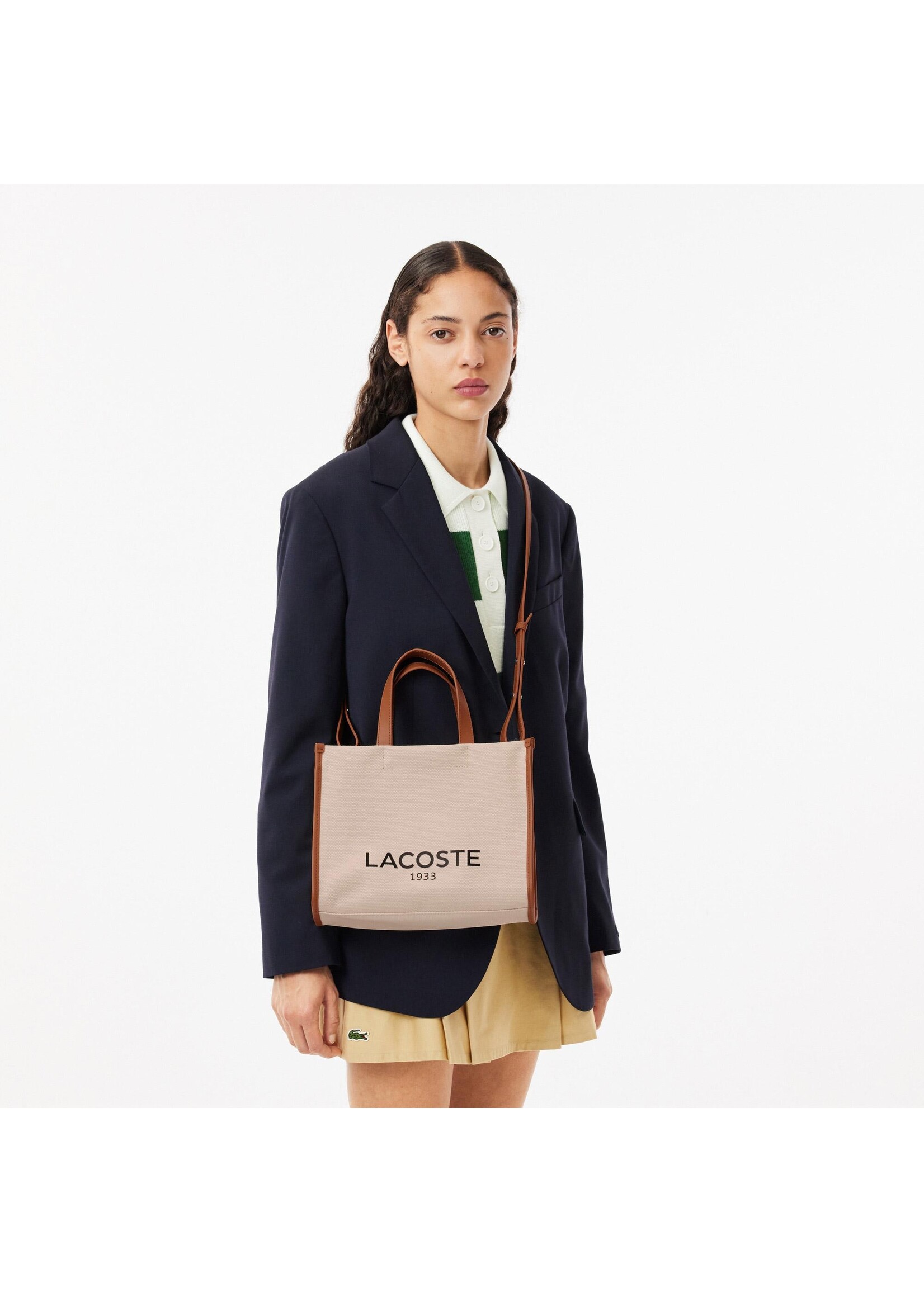 LACOSTE Small Heritage Canvas Tote