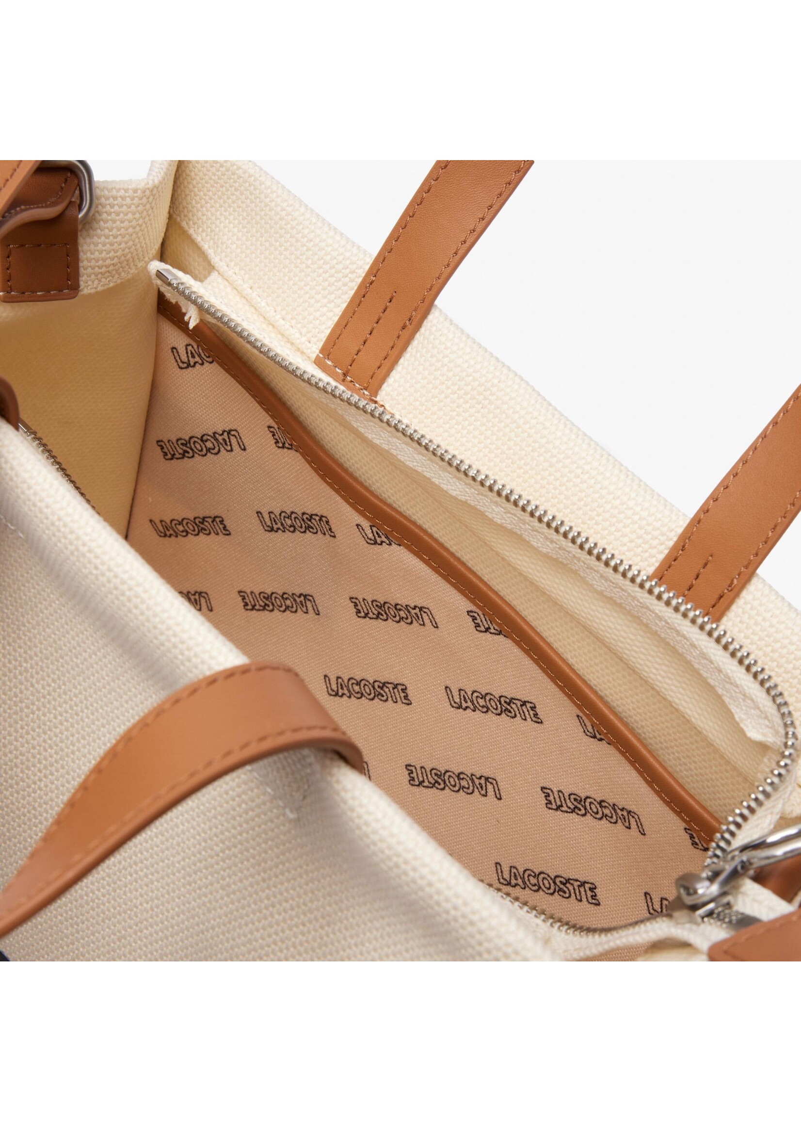 LACOSTE Small Heritage Canvas Tote