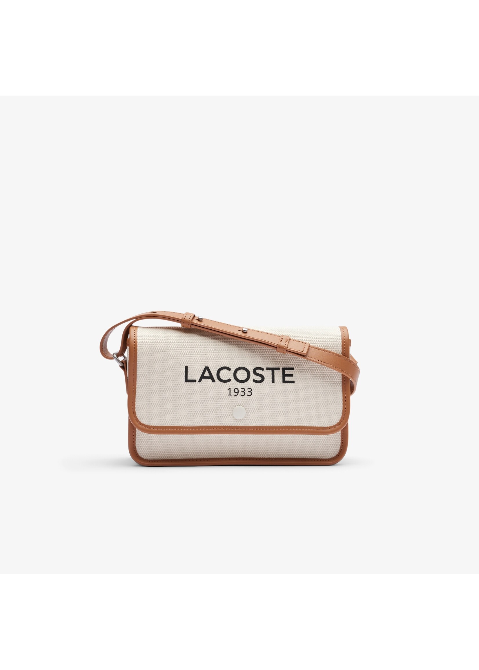 LACOSTE Sac à bandoulière en coton à rabat en toile Heritage-Naturel
