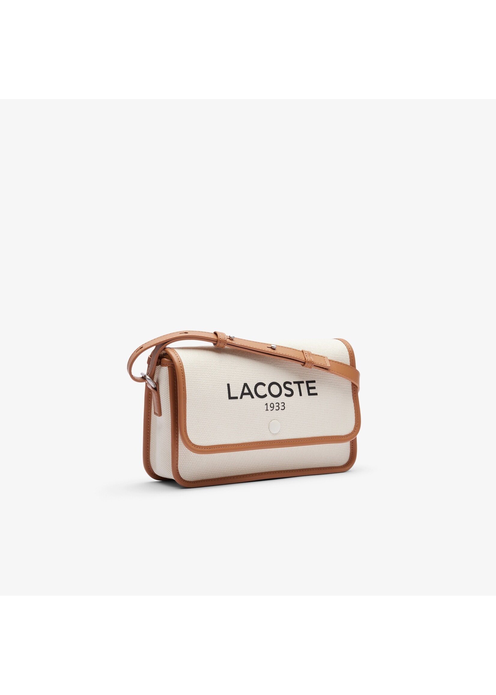 LACOSTE Sac à bandoulière en coton à rabat en toile Heritage-Naturel